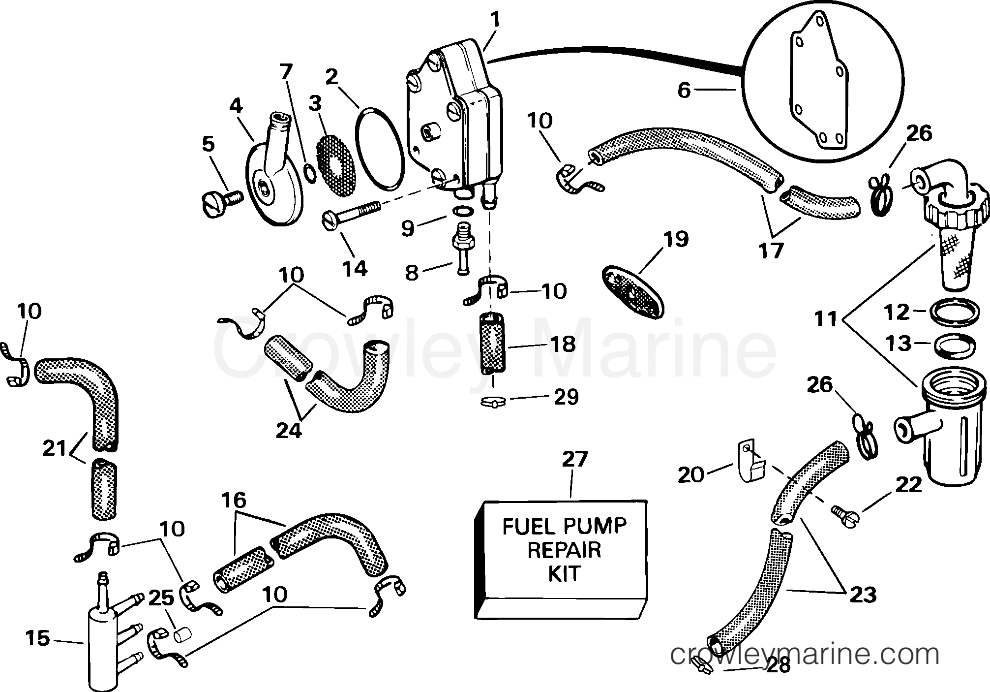 2005 Outboard 55 - J55WRYSOB - FUEL PUMP & FILTER