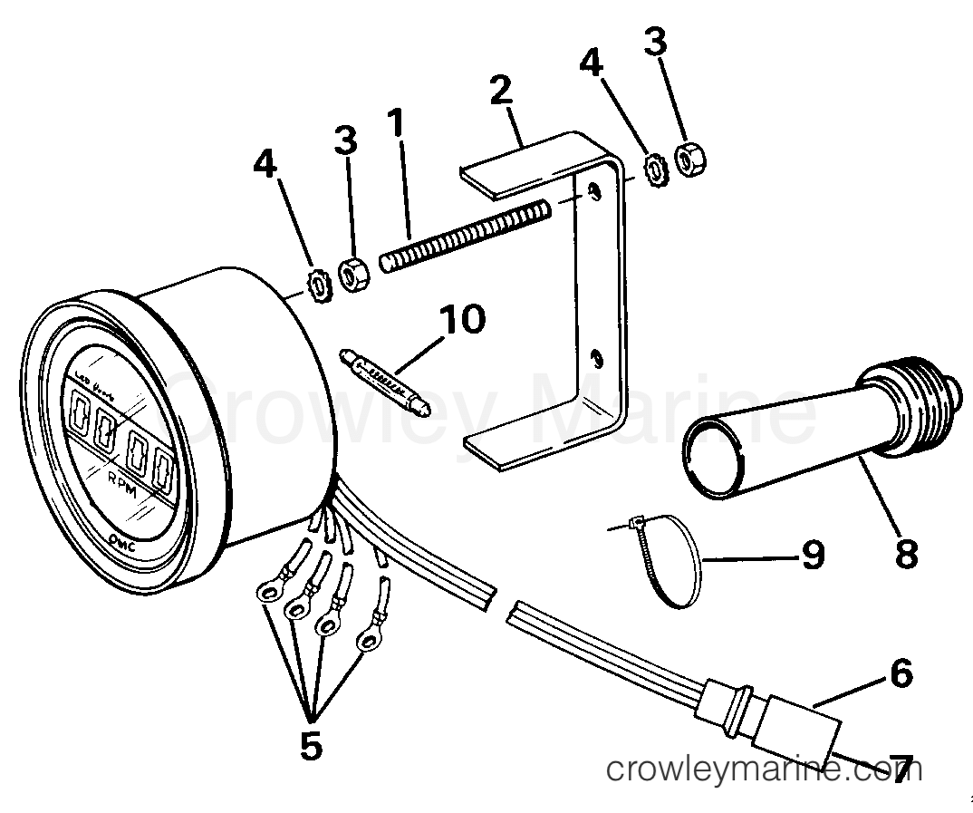 1989 Rigging Accessories - Instruments - QUARTACH TACHOMETER-FLUSH MOUNT-DIGITAL-PLUG IN TRADITIONAL