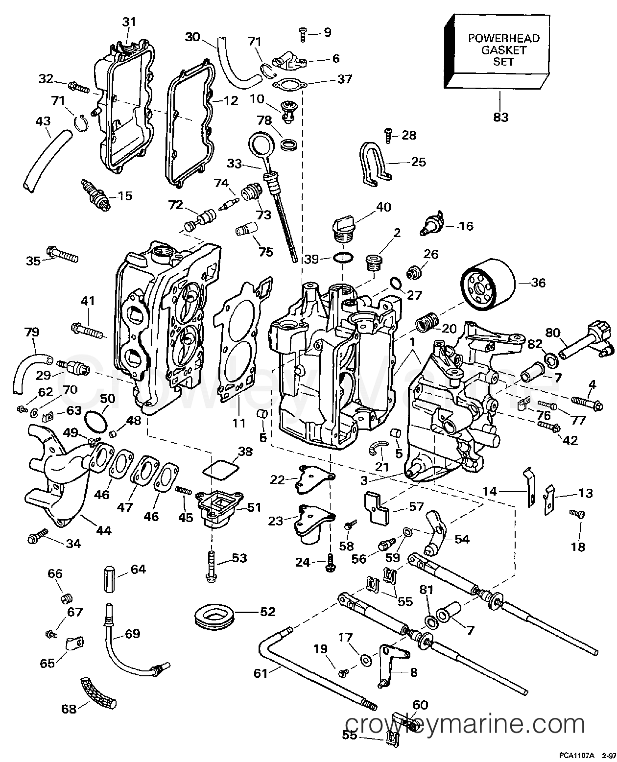 1997 Evinrude Outboards 9.9 - BE10FRELUA CYLINDER & CRANKCASE section