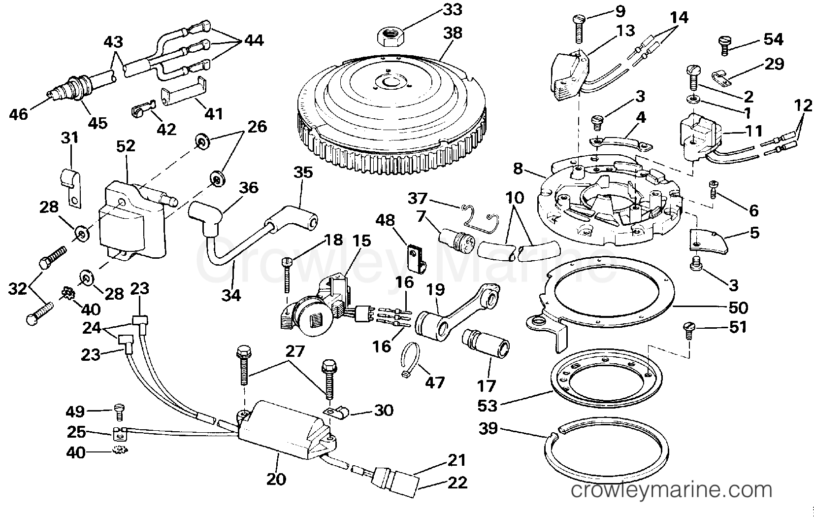 1986 Outboard 55 - E55RWLCDC - IGNITION SYSTEM