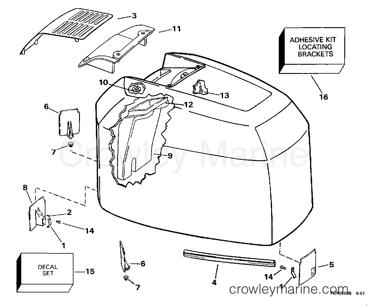 1998 Outboard 200 - SJ200WTPLG - ENGINE COVER -- JOHNSON