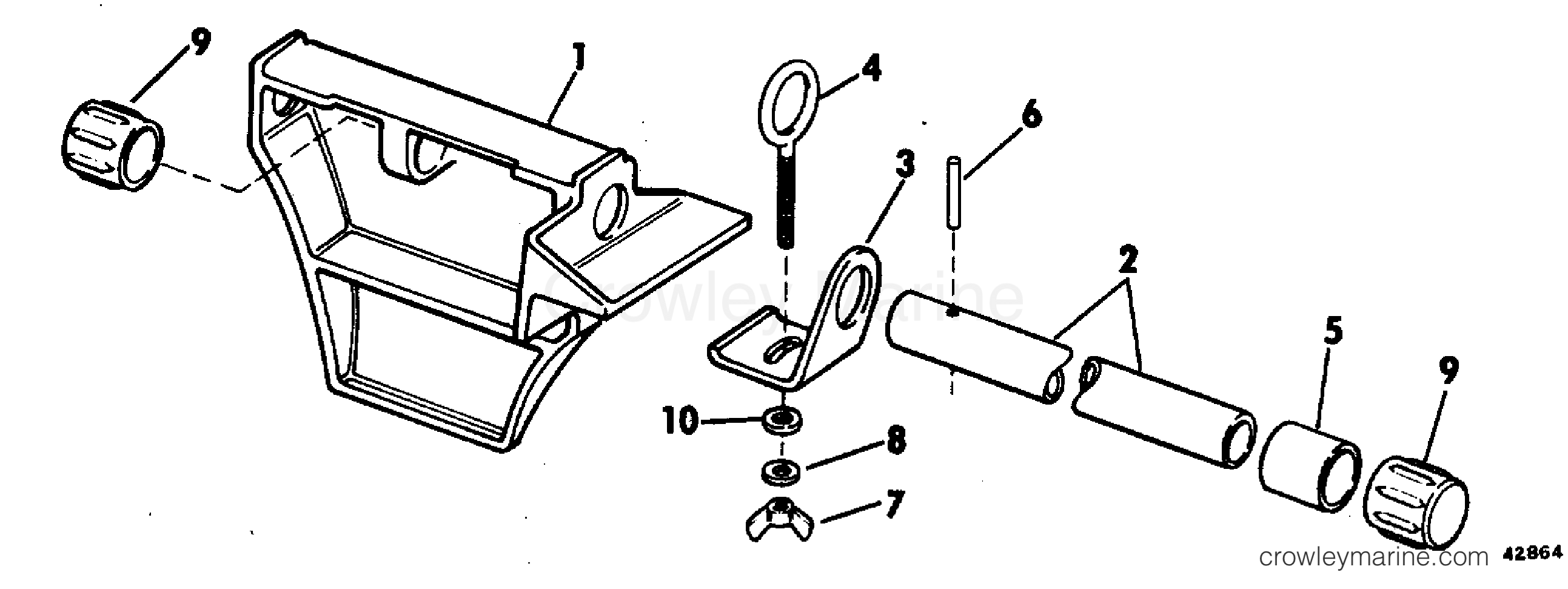 1981 Rigging Accessories - Miscellaneous - CANOE MOTOR BRACKET KIT