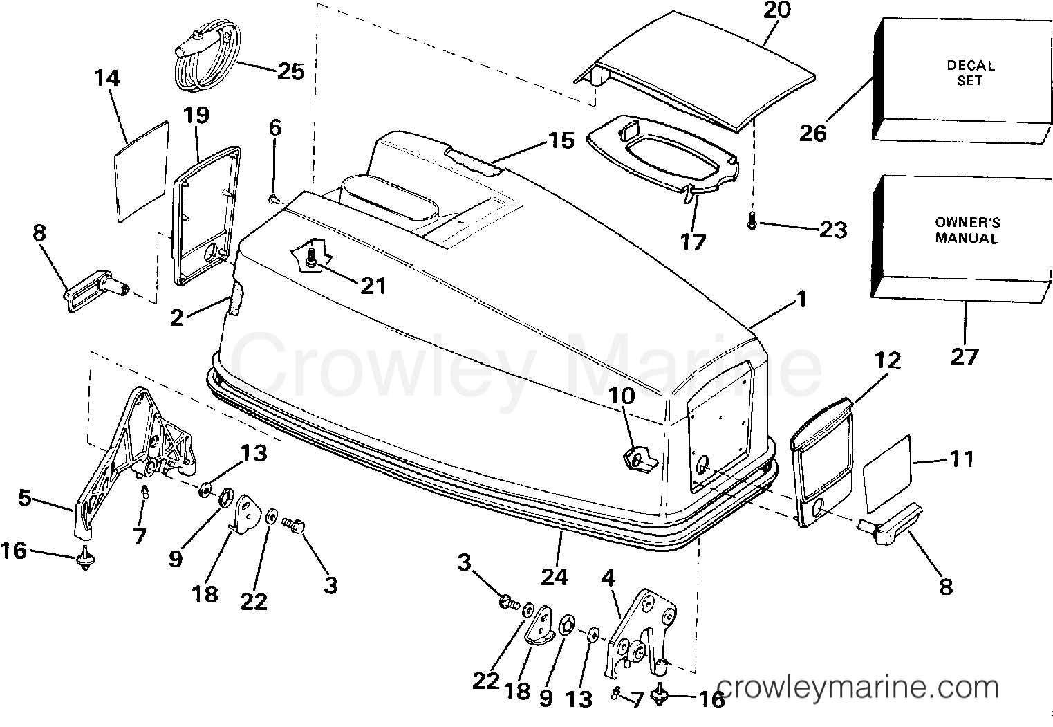 1987 Outboard 50 - J50BECUD - ENGINE COVER - EVINRUDE