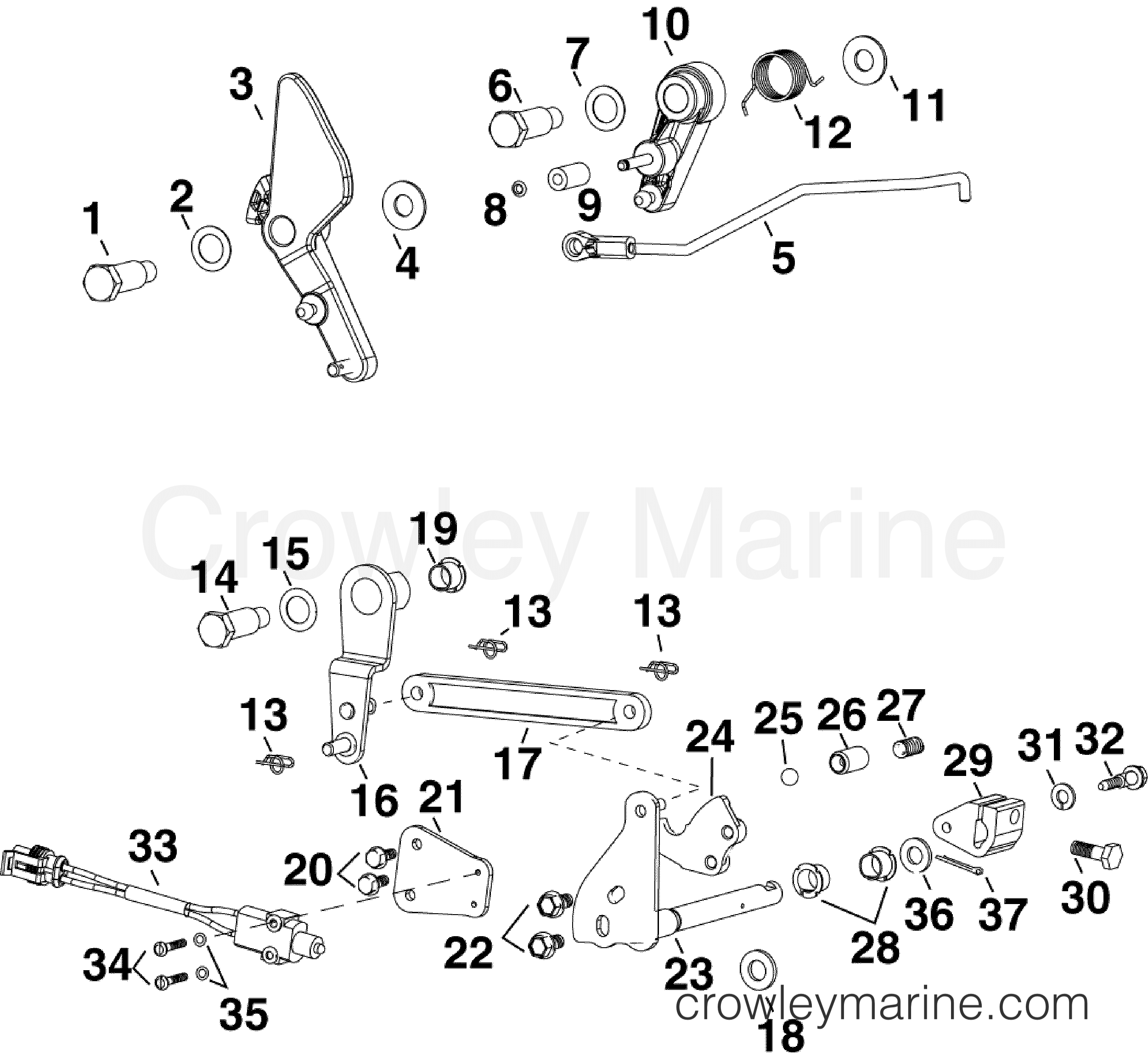 THROTTLE & SHIFT LINKAGE 2009 Evinrude Outboards 60 E60DPLSEE