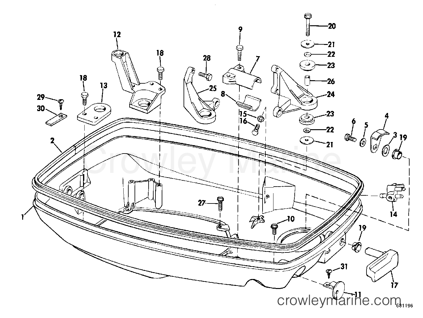 1968 Evinrude Outboards 55 - 55872S LOWER MOTOR COVER GROUP section
