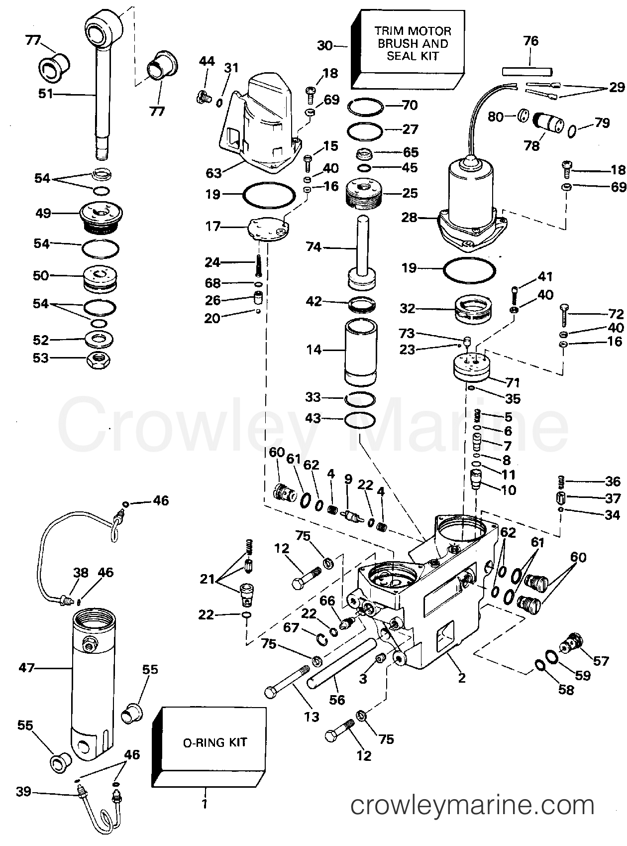 POWER TRIM/TILT HYDRAULIC ASSEMBLY - 1996 Outboard 112 XE112TSXEDR
