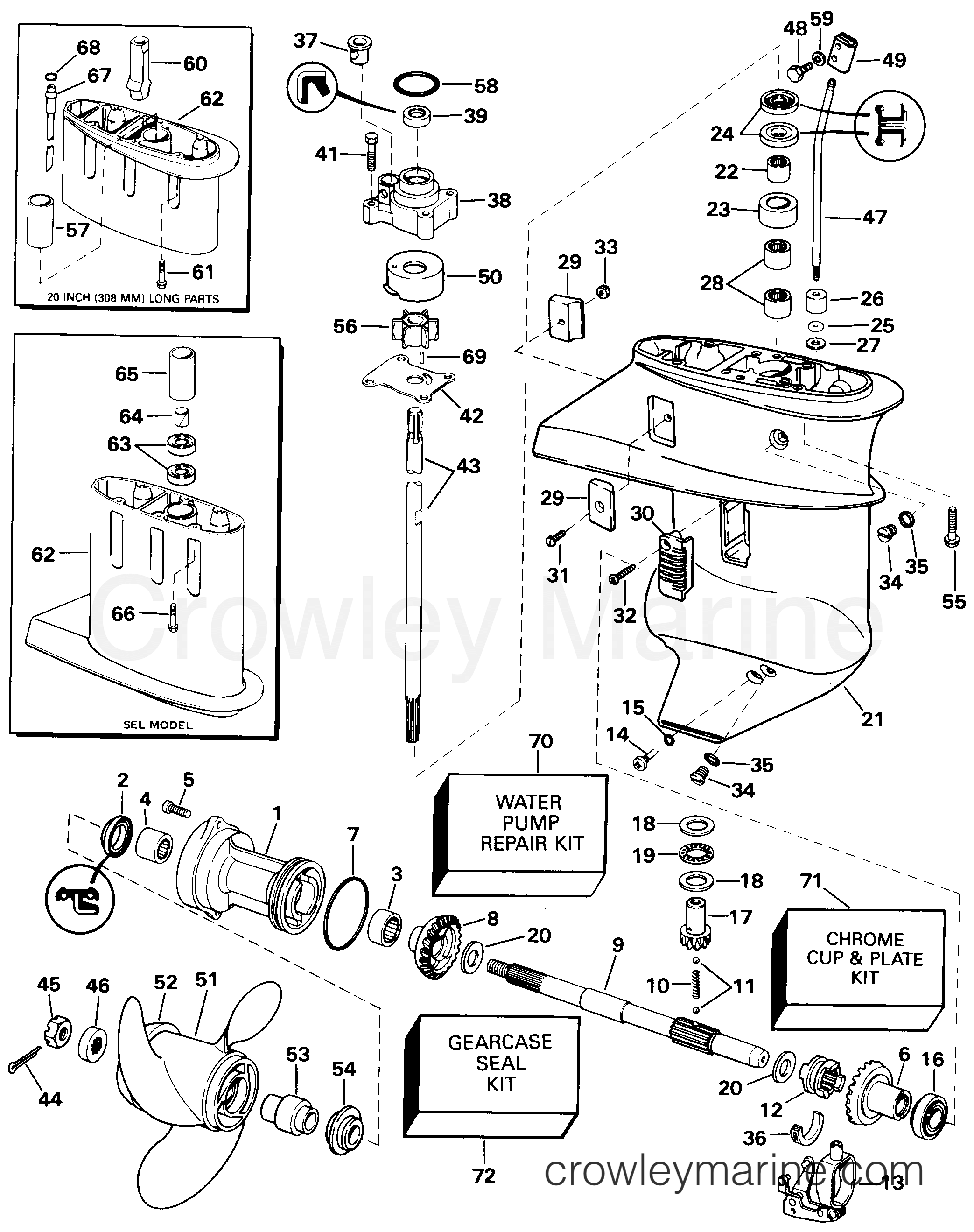 1998 Outboard 9.9 - J10EECC - GEARCASE
