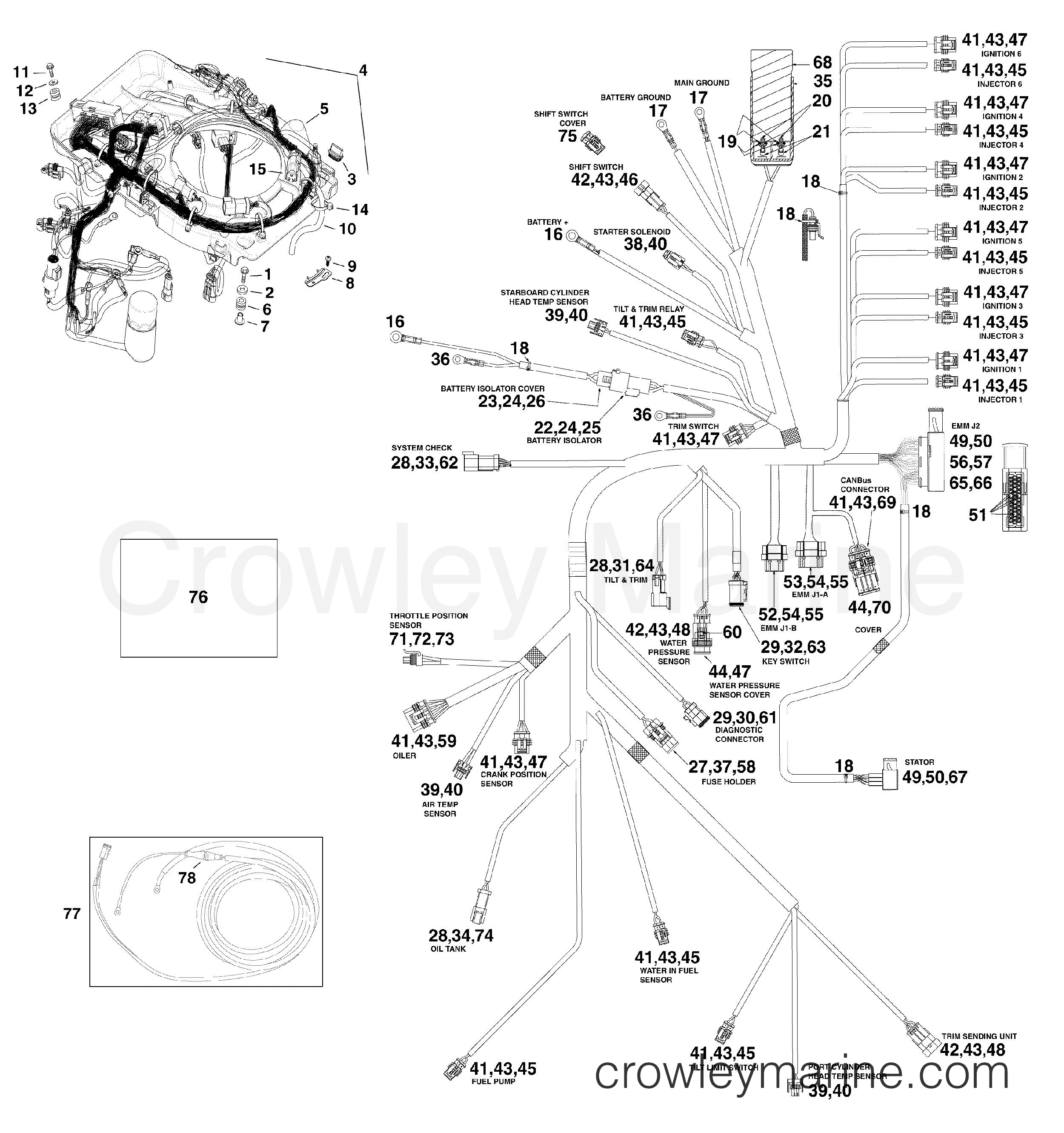 2011 Outboard 175 - E175DPLIIB - ELECTRICAL HARNESS