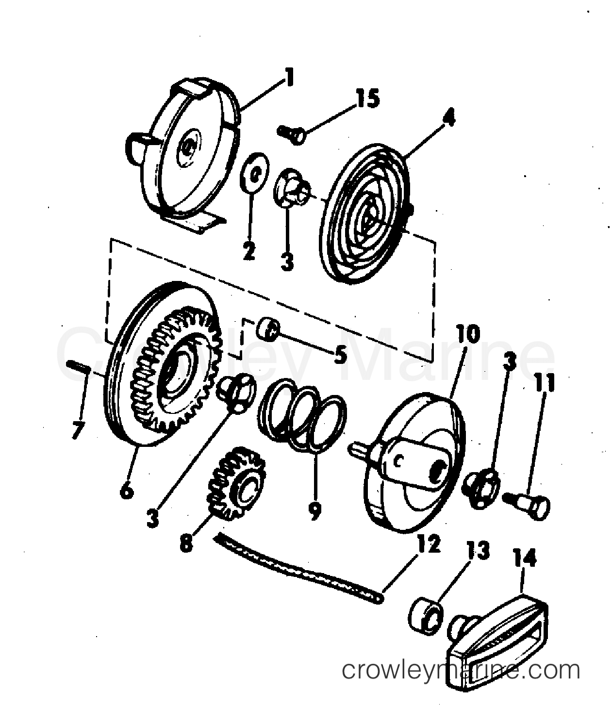 1972 Outboard 4 - 4W72S - REWIND STARTER