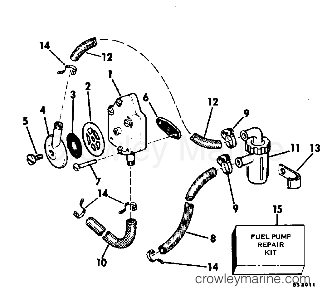 1983 Outboard 40 - J40RWCTR - FUEL PUMP