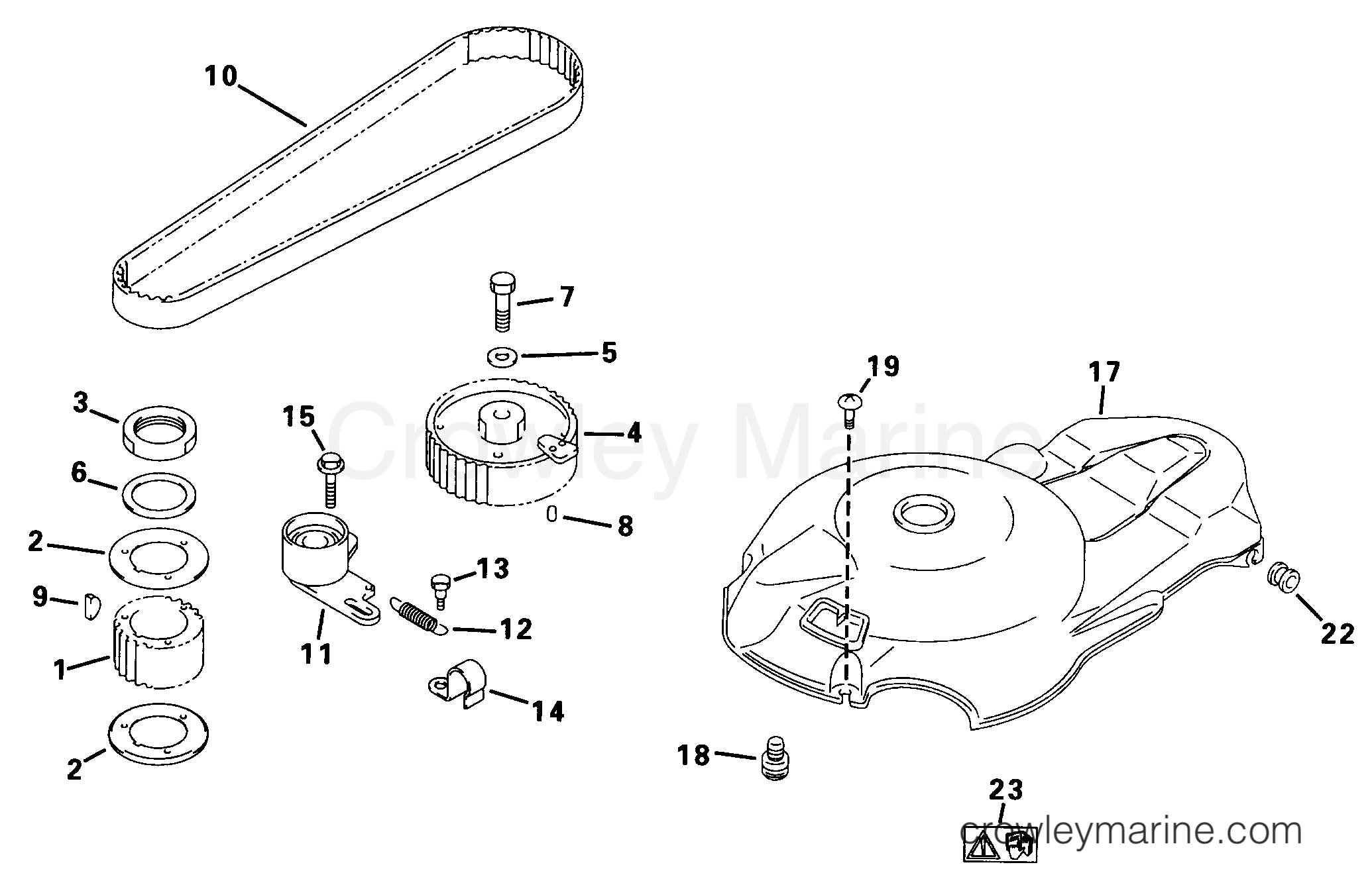 1998 Outboard 70 - J70FLTLECS - PULLEY & TIMING