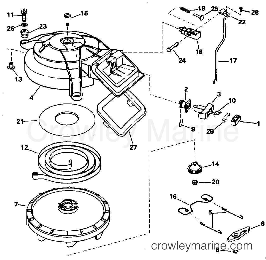 1994 Evinrude Outboards 9.9 - E10ELERB REWIND STARTER section