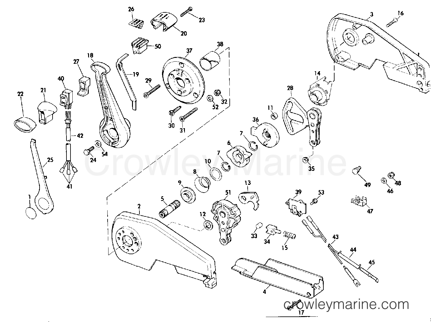 1984 Rigging Accessories - Remote Controls - REMOTE CONTROL ASSEMBLY - CONCEALED SIDE MOUNT