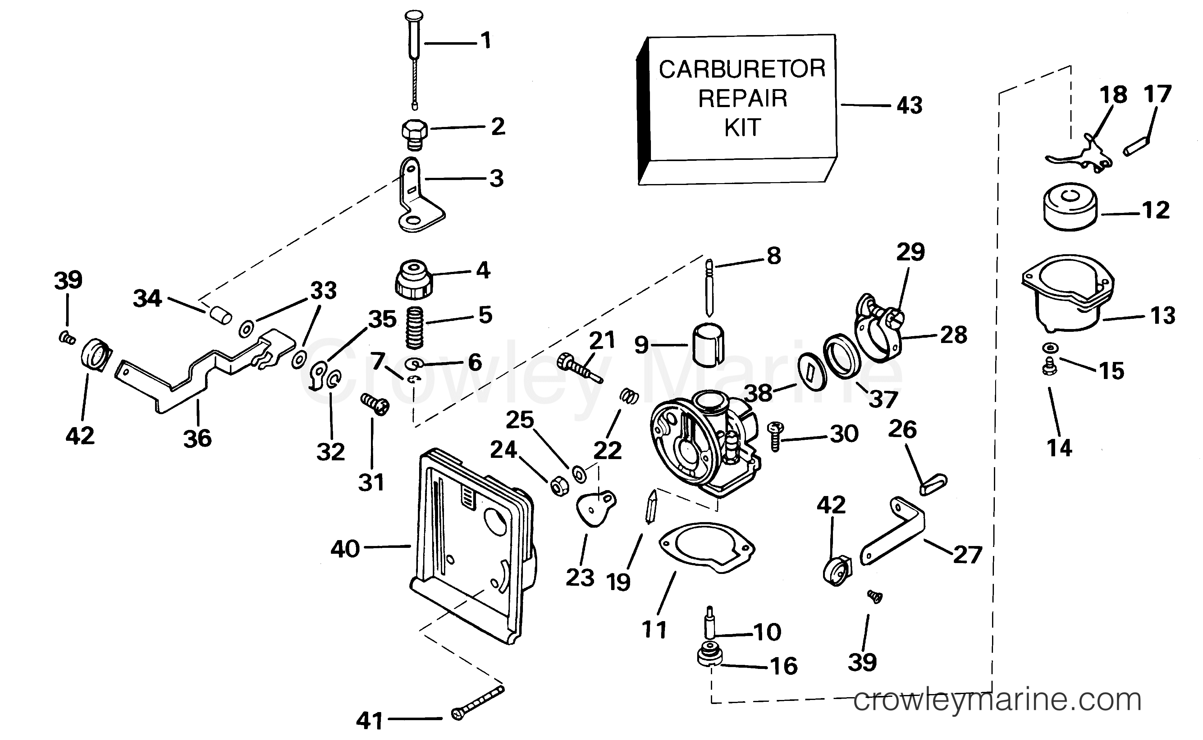 2001 Outboard 2 - J2RTVSIA - CARBURETOR ASSEMBLY