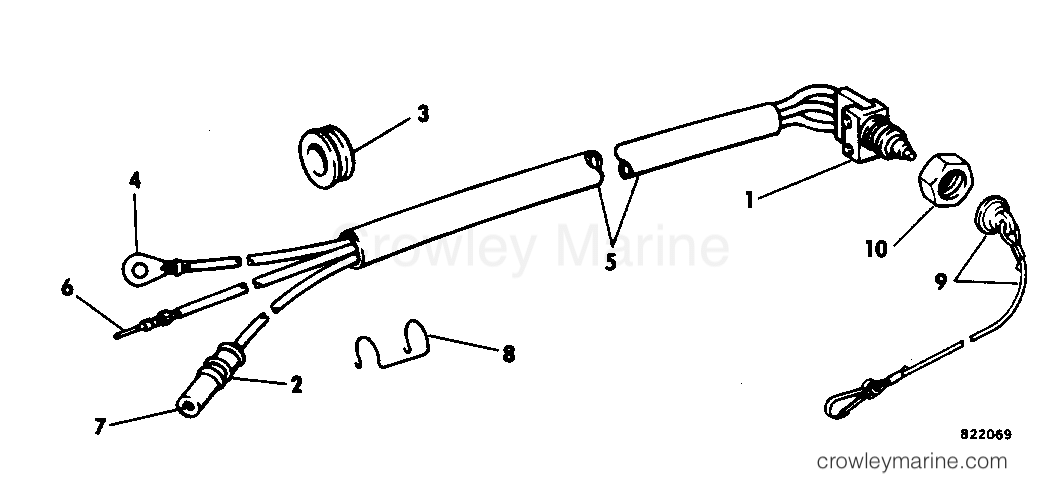 1983 Rigging Accessories - Electrical System - EMERGENCY IGNITION CUT-OFF SWITCH 55 ROPE MODELS
