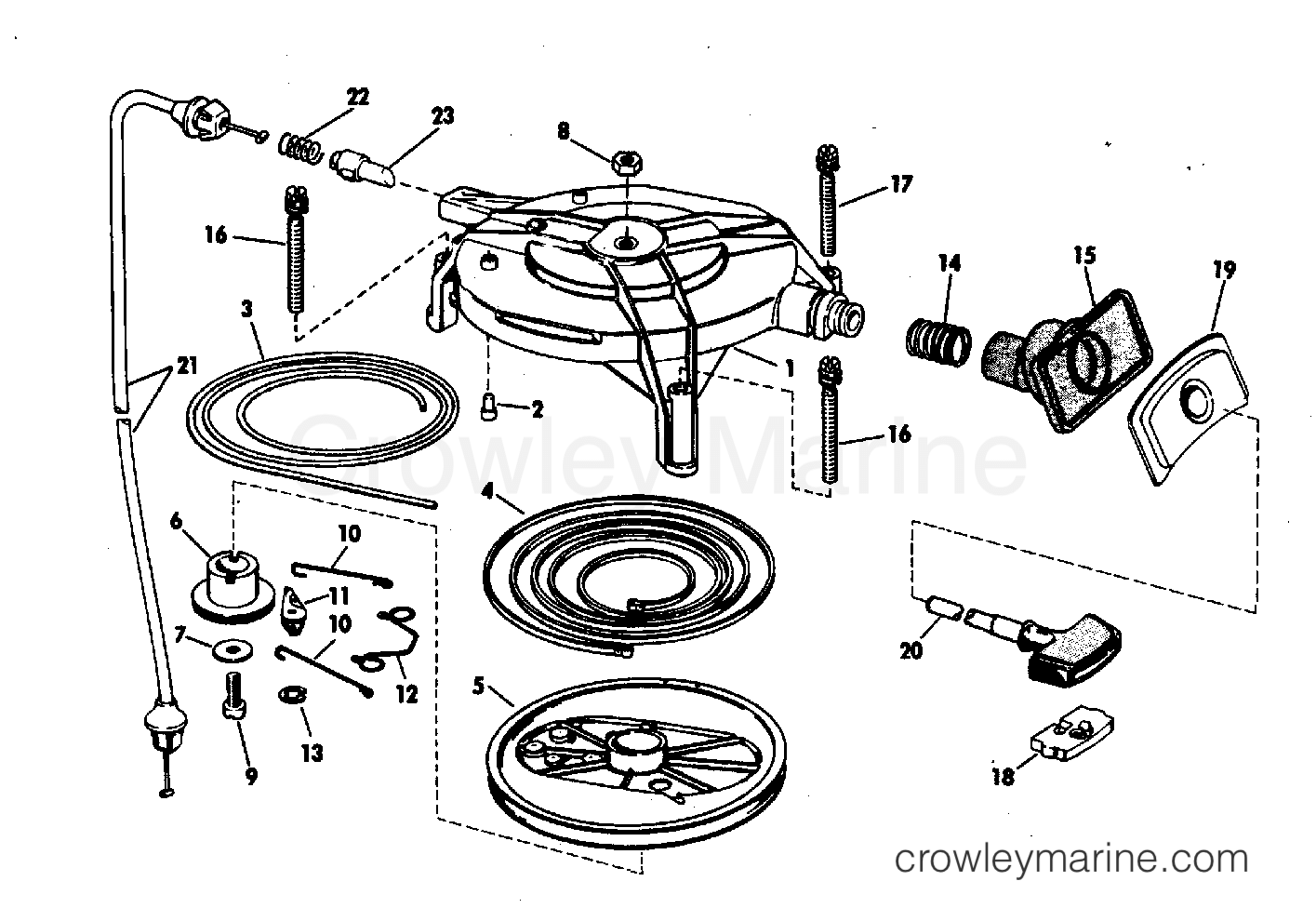 1982 Outboard 25 - J25RLCNB - REWIND STARTER