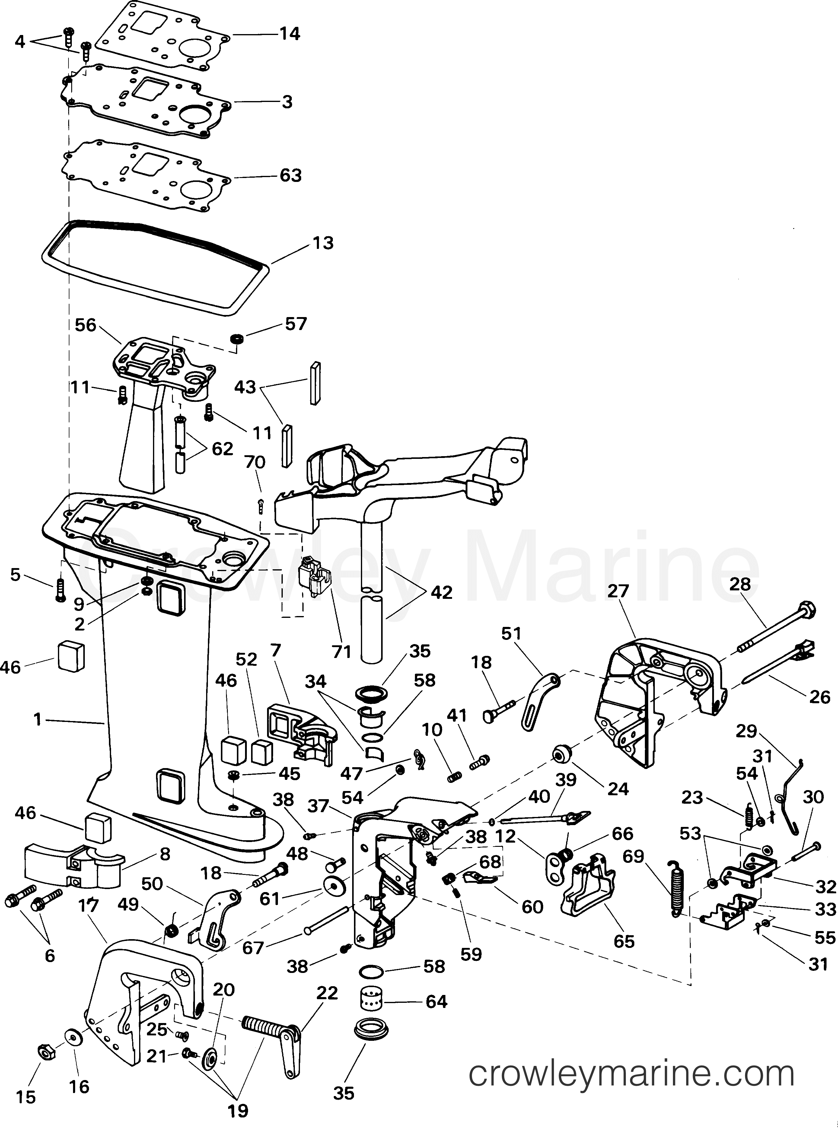 2001 Outboard 8 - J8WRLSIR - MIDSECTION