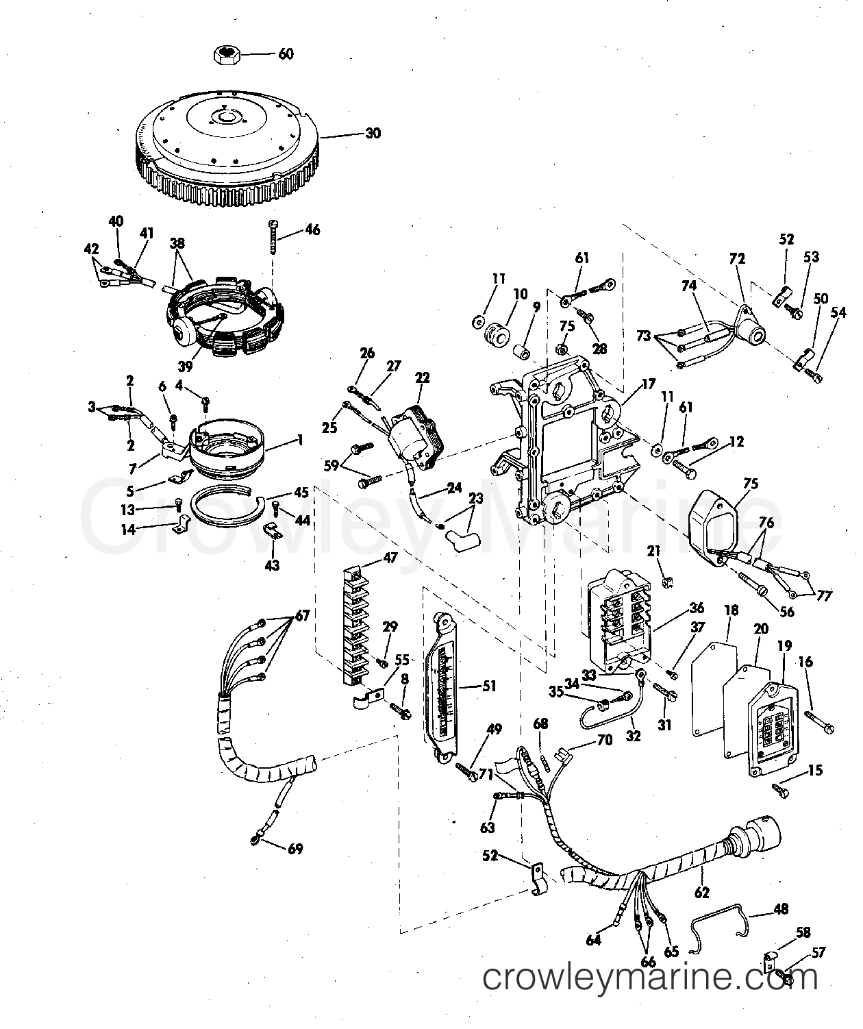 IGNITION SYSTEM 1973 Johnson Outboards 50 50ESL73R Crowley Marine