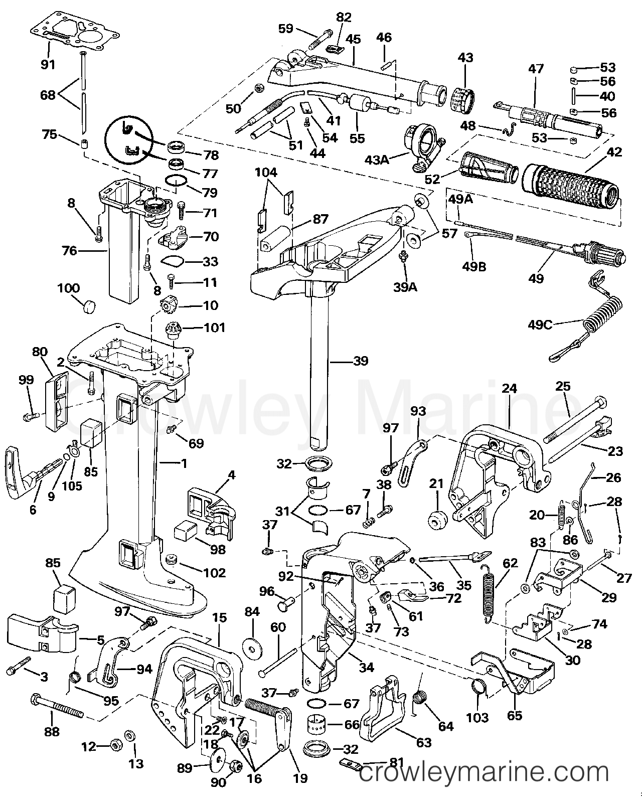 1988 Outboard 8 - J8SRLCCS - MIDSECTION