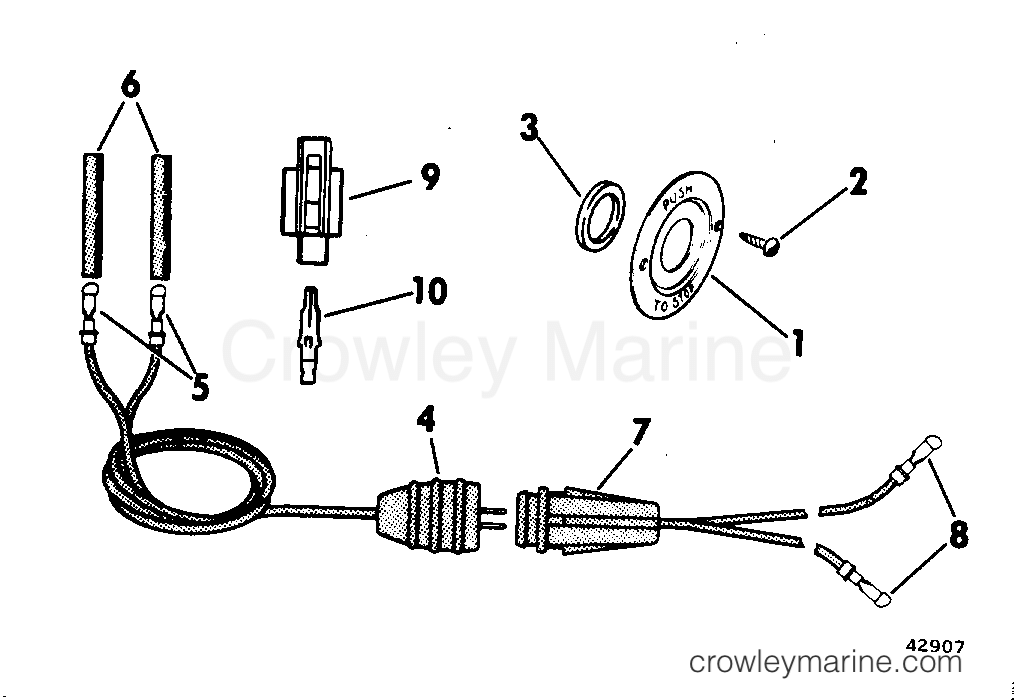 1976 Rigging Accessories - Electrical System - STOP SWITCH EXTENSION KIT MANUAL START MODELS