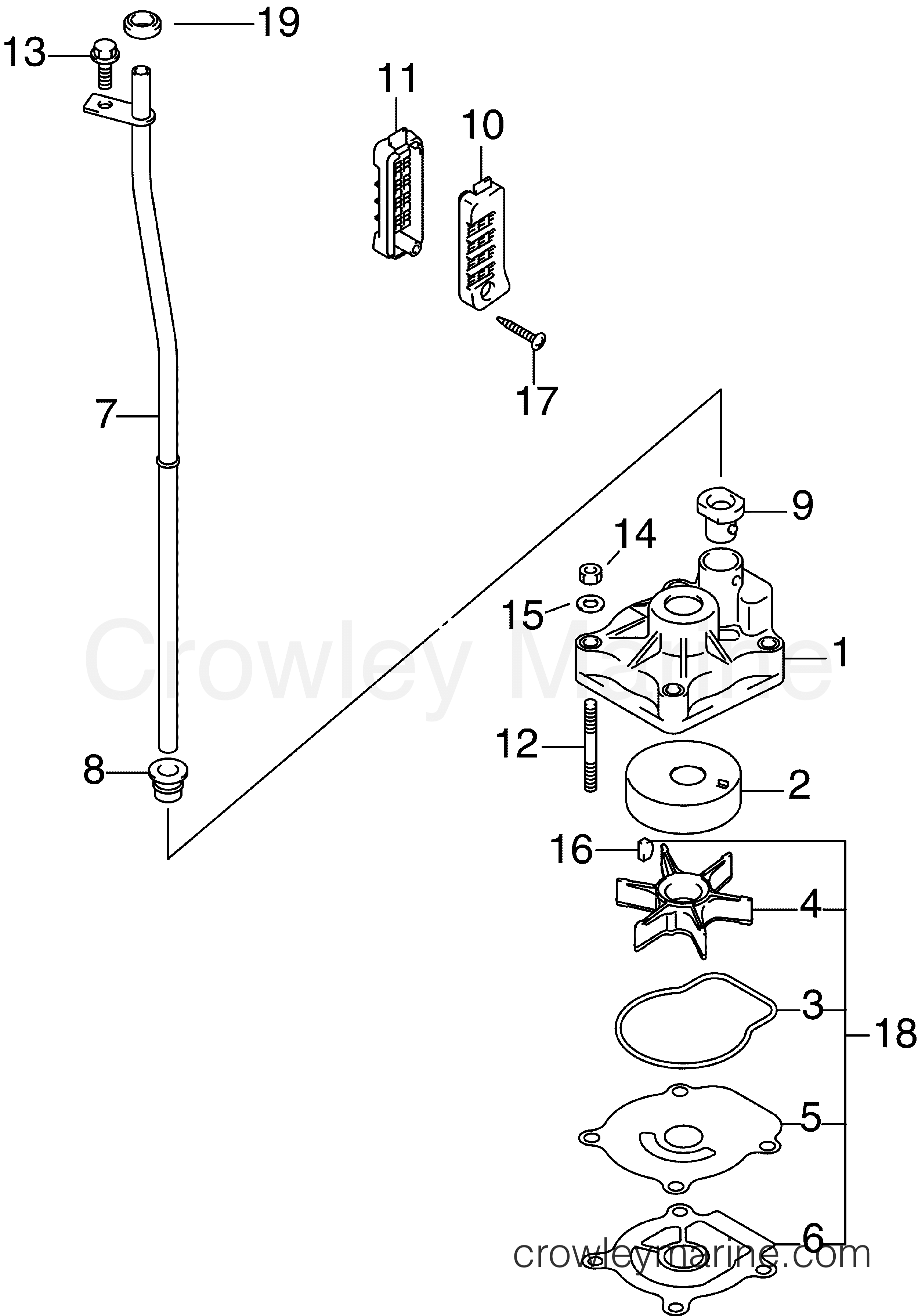 2007 Outboard 25 - J25E4SUR - WATER PUMP