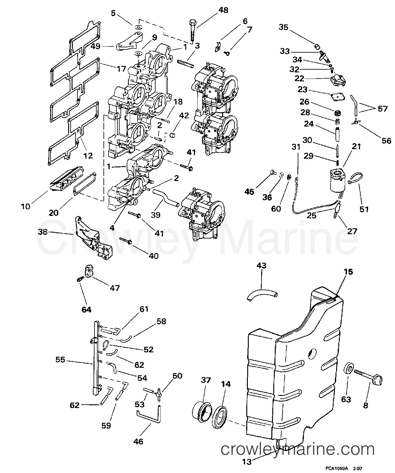 1998 Outboard 200 - J200TLECM - INTAKE MANIFOLD