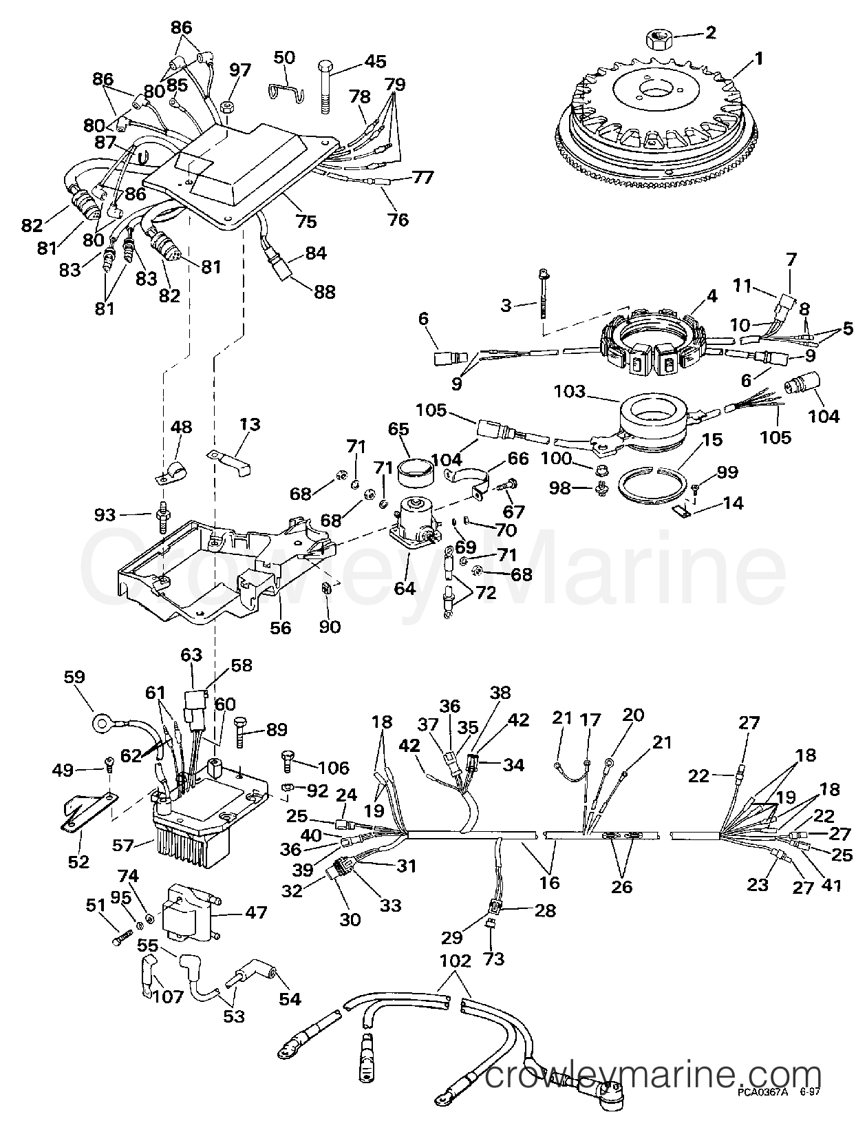 1998 Outboard 250 - J250CXECD - IGNITION SYSTEM