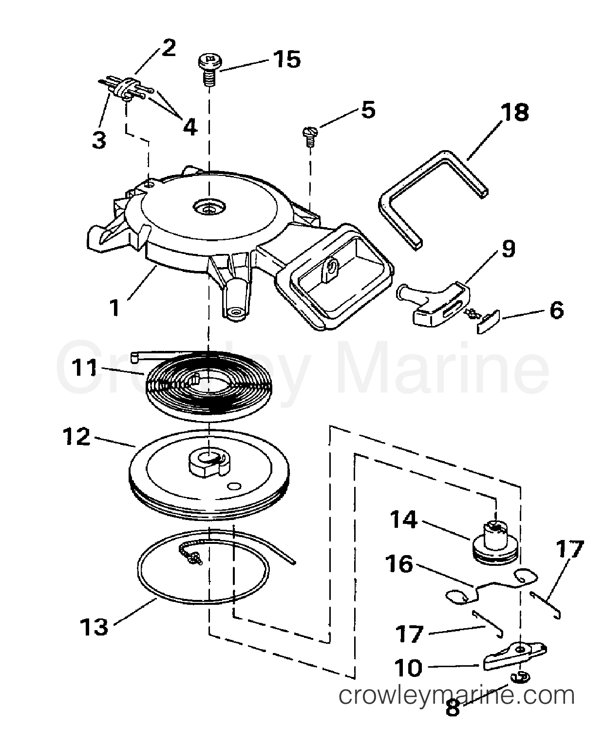 1997 Evinrude Outboards 3 - E3REUC - REWIND STARTER section