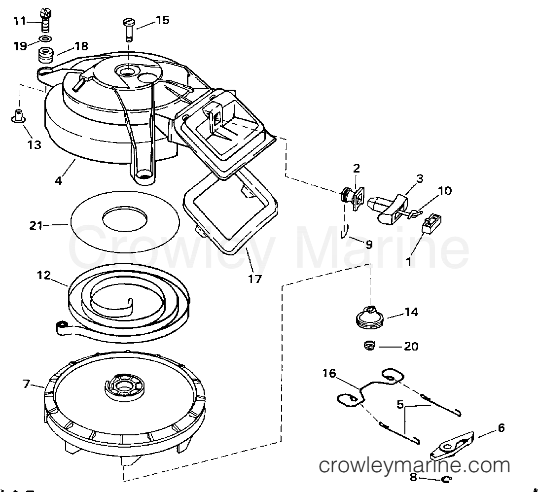 1997 Outboard 15 - HJ15KCF - REWIND STARTER