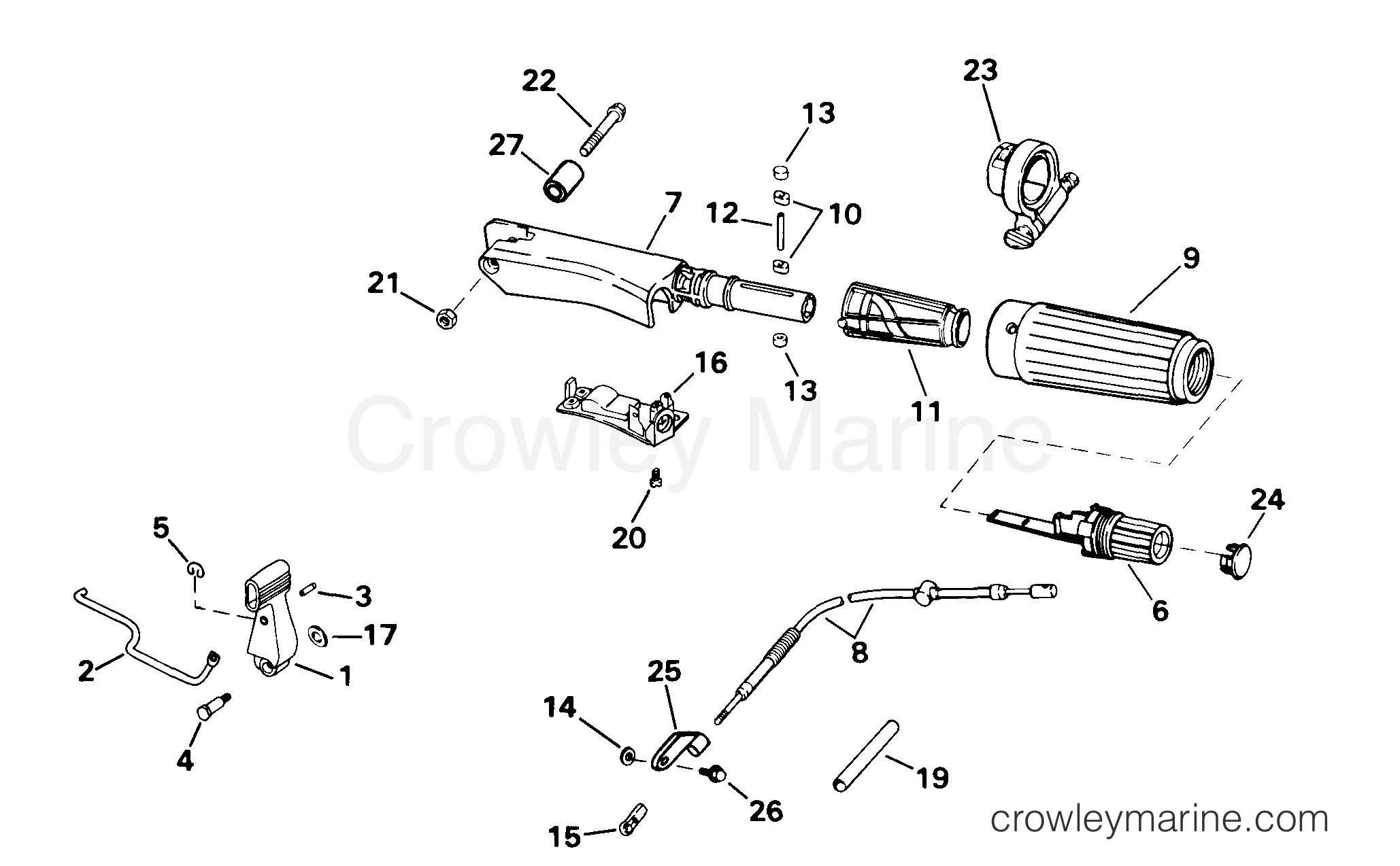 1999 Outboard 15 - E15WREES - STEERING & SHIFT HANDLE