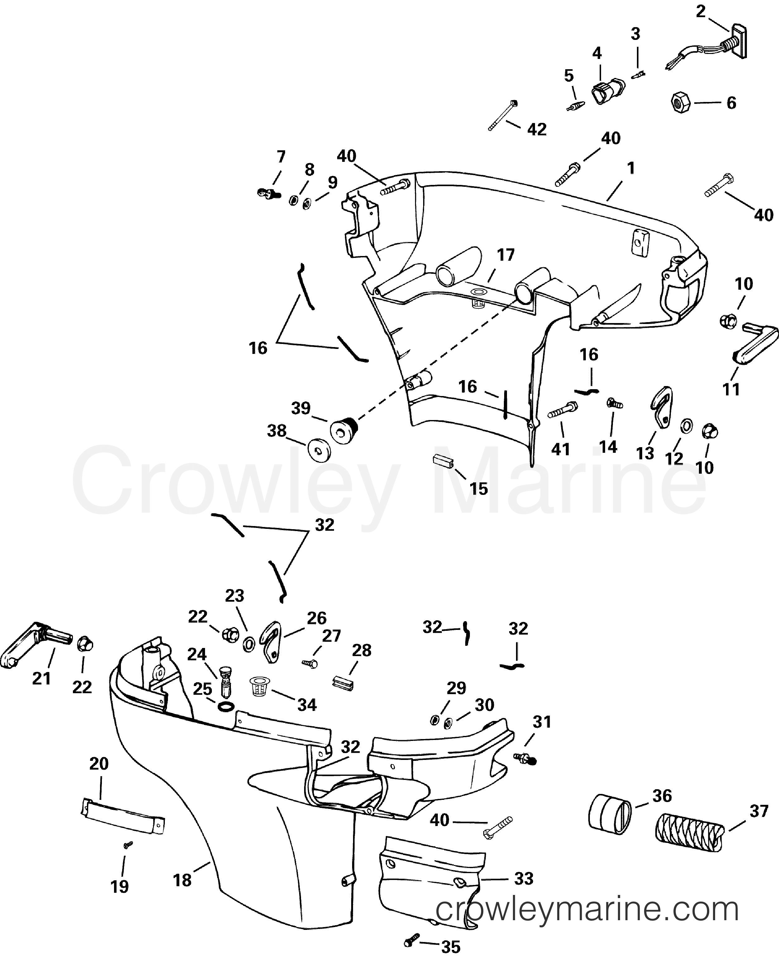 2006 Outboard 150 - J150PLSDD - LOWER ENGINE COVER
