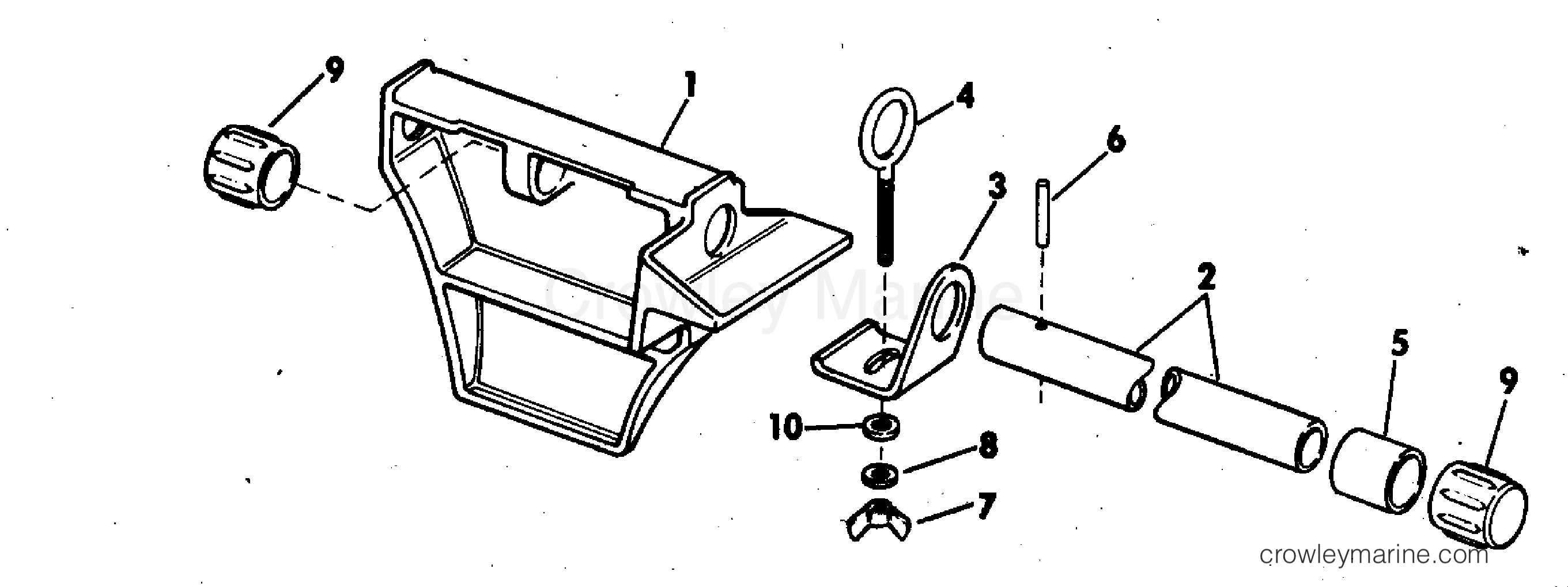 1977 Rigging Accessories - Miscellaneous - CANOE MOTOR BRACKET KIT