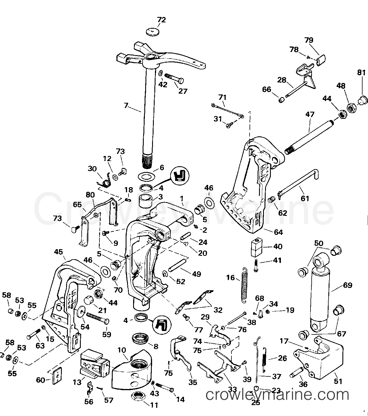 engine section Array - stern bracket manual tilt models 1992 johnson outboards 115 rh crowleymarine com