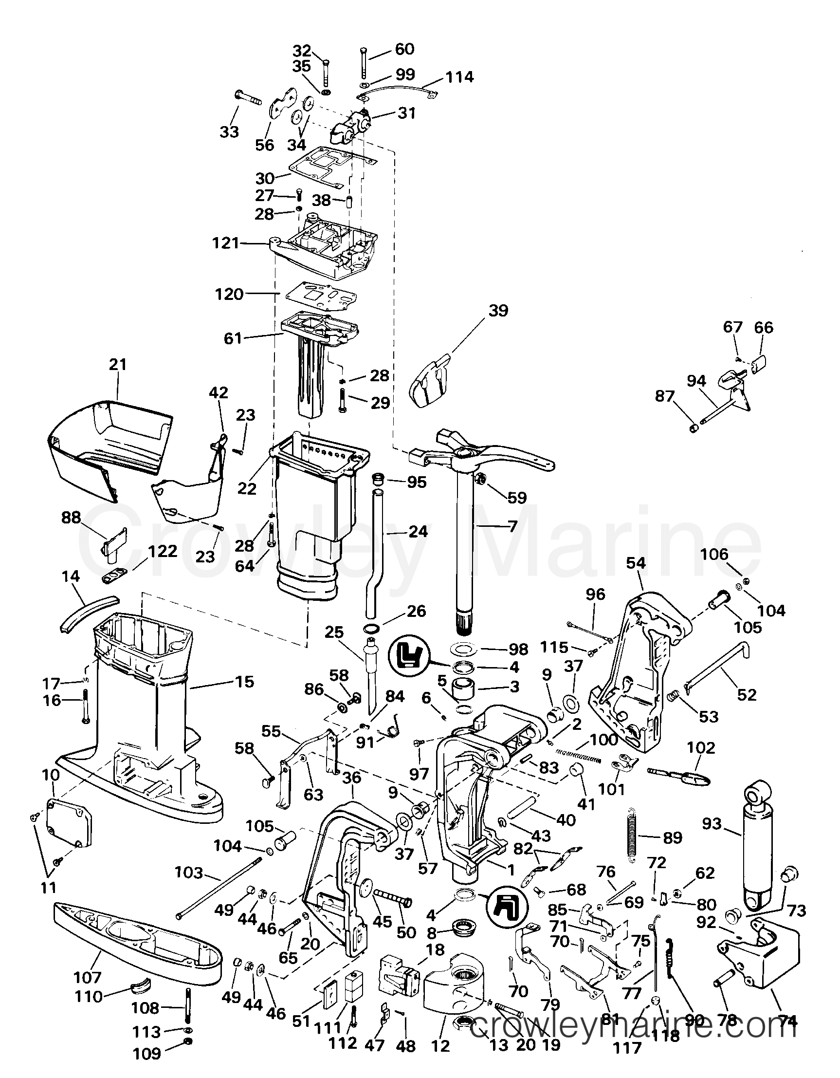 2000 Outboard 65 - J65WRYSSC - MIDSECTION