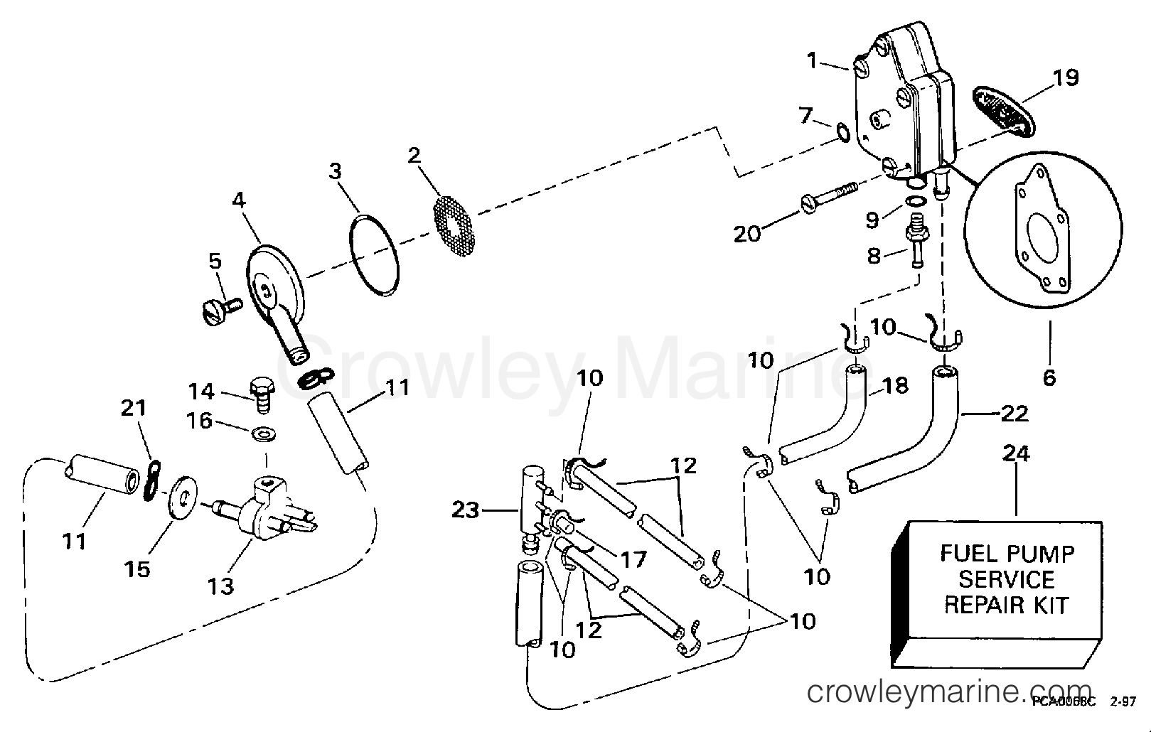1997 Outboard 50 - J50TLEUC - FUEL PUMP & FILTER