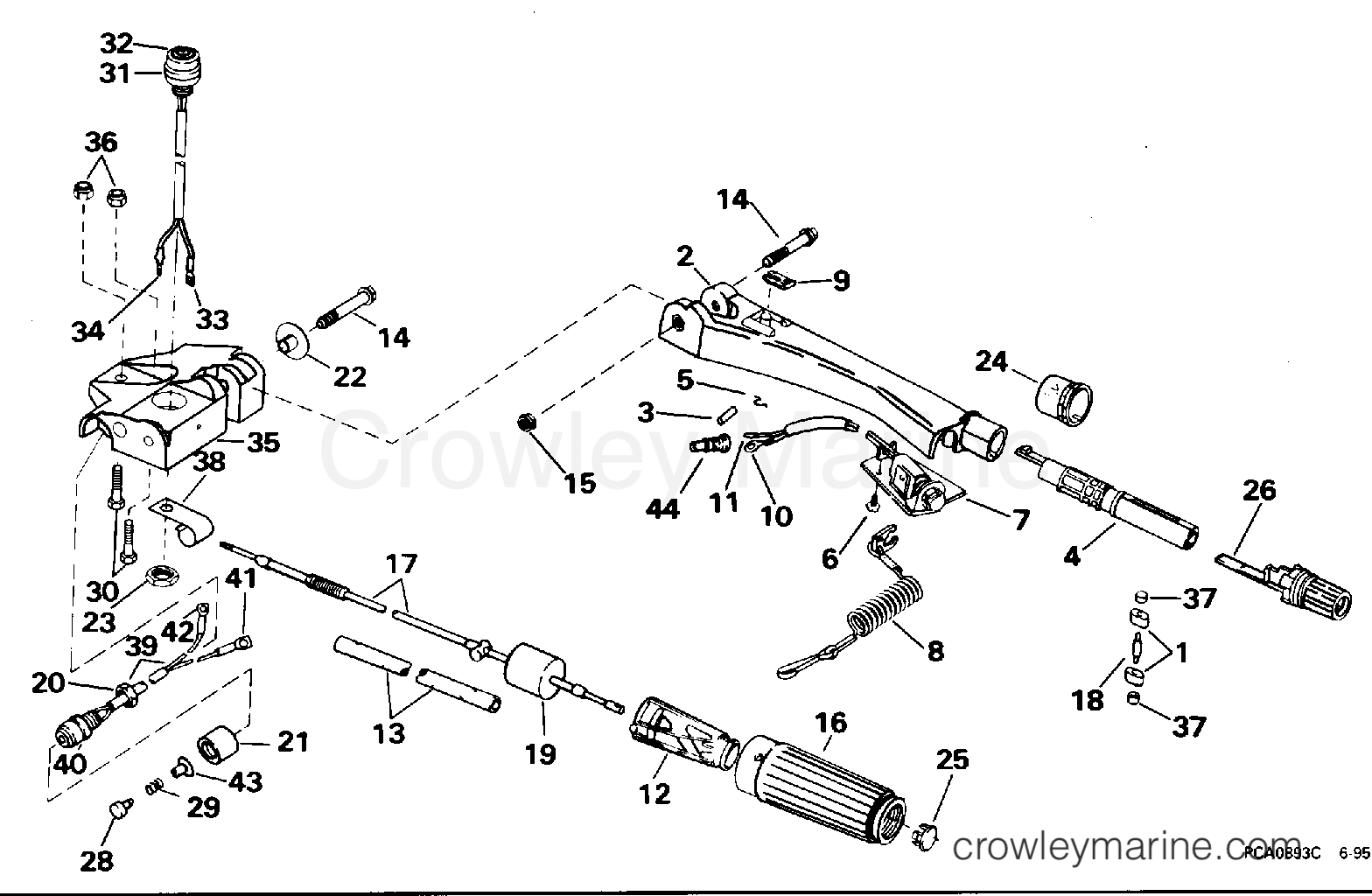 1996 Outboard 40 - SJ40EEDS - STEERING & SHIFT HANDLE