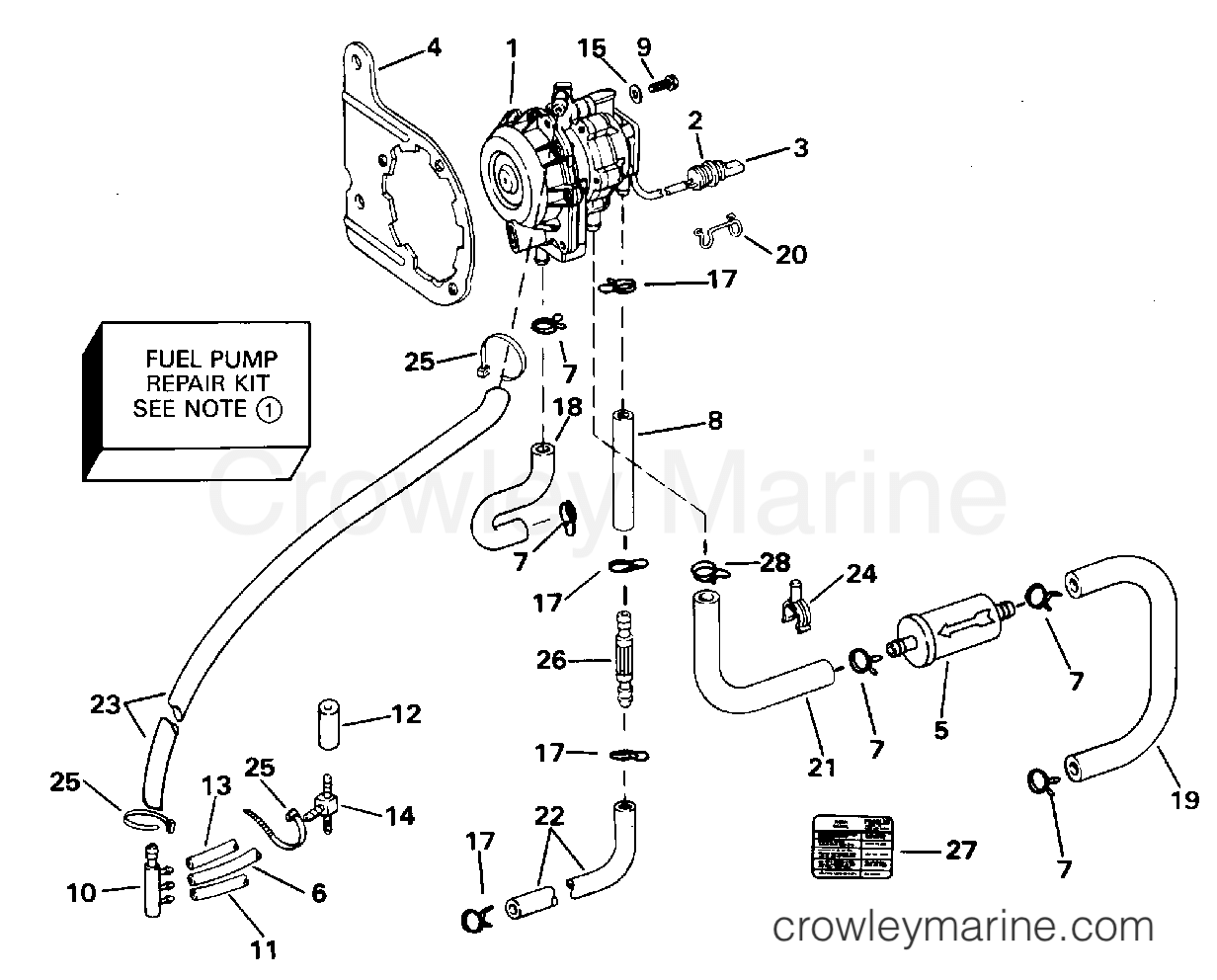 1995 Outboard 60 - J60TTLEOC - FUEL PUMP