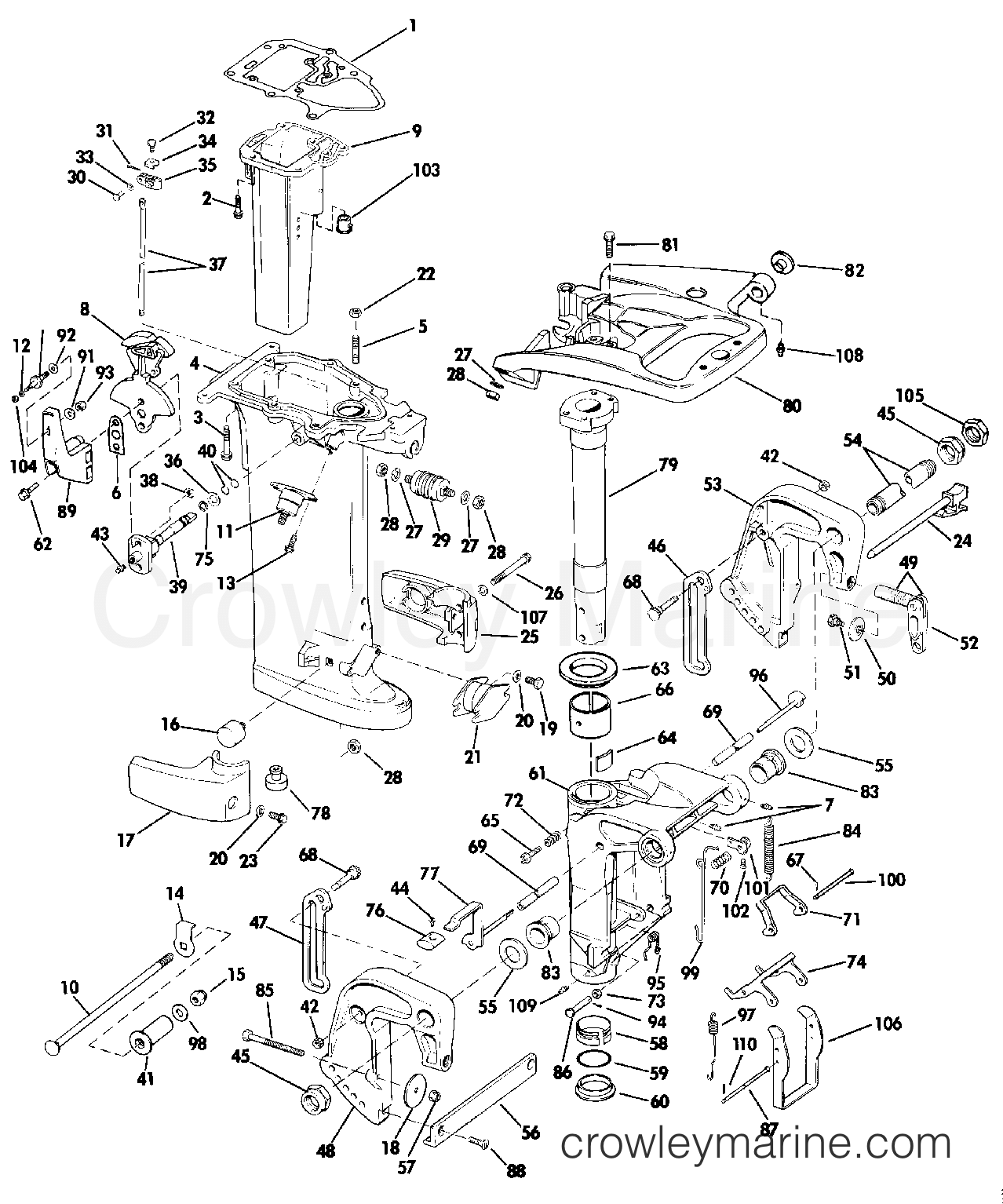1987 Outboard 30 - J30RLCUB - MIDSECTION