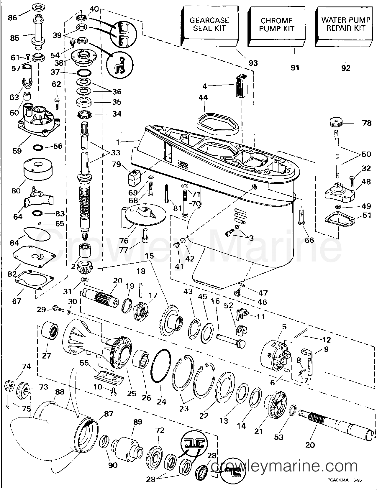 1996 Outboard 65 - SJ65WMLM - GEARCASE