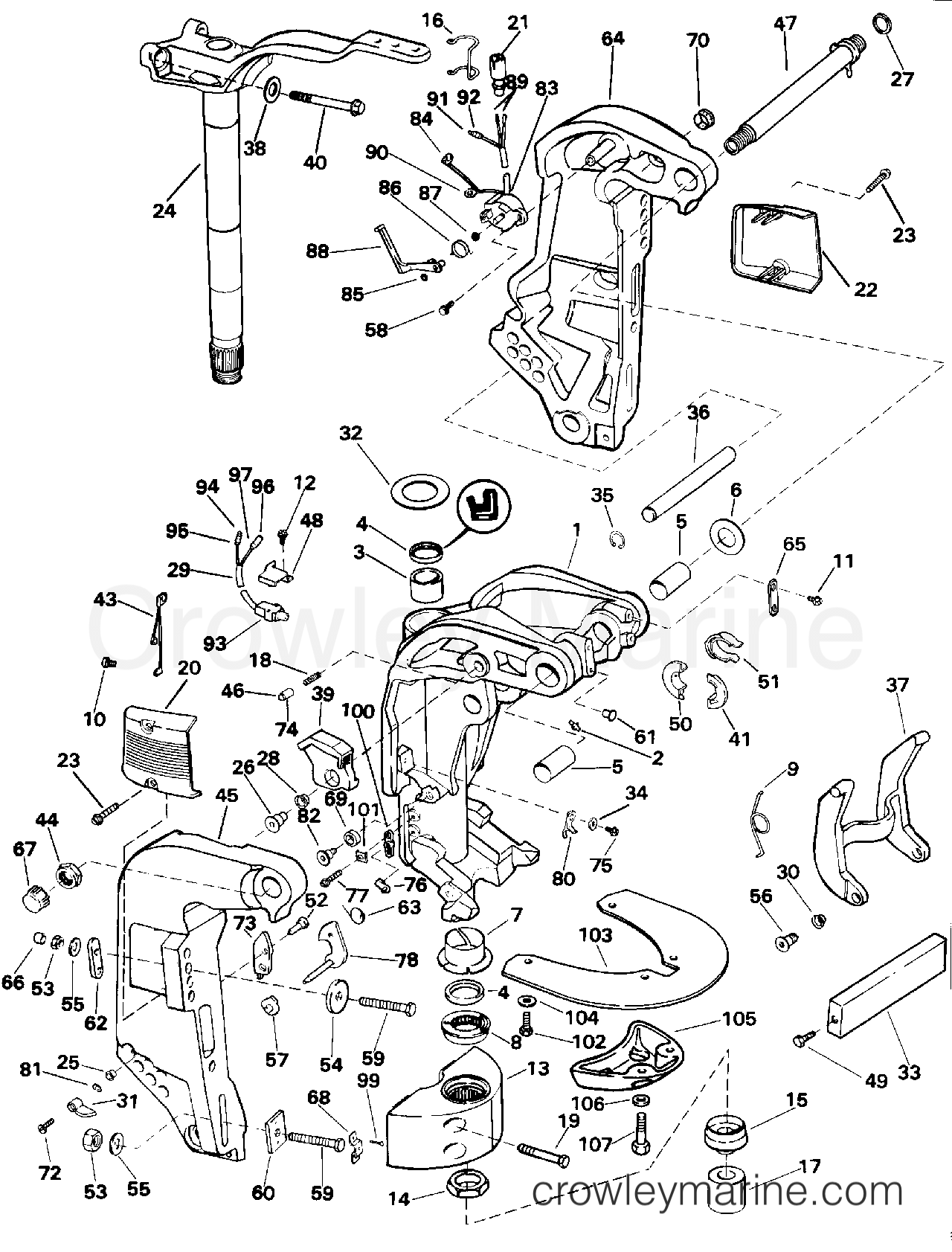 1992 Outboard 120 - J120TLEND - MIDSECTION