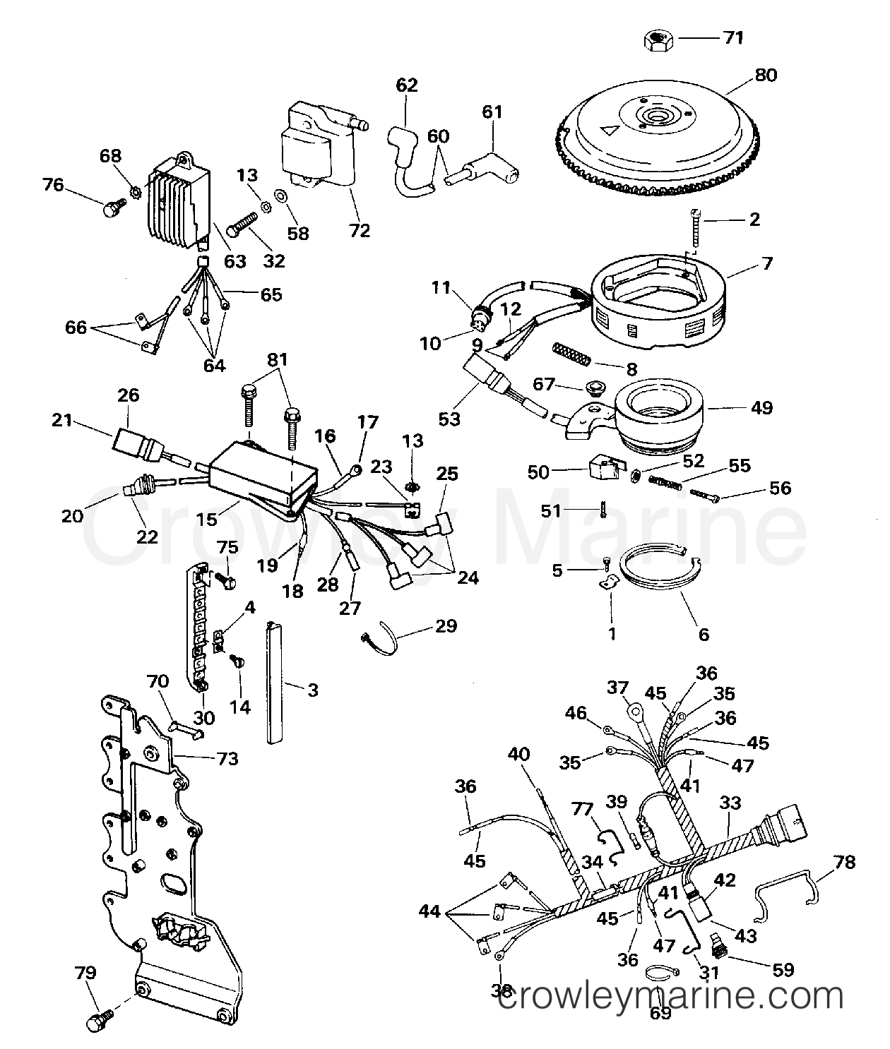 1996 Outboard 60 - BJ60ELEDR - IGNITION SYSTEM - E70RNLIB ONLY