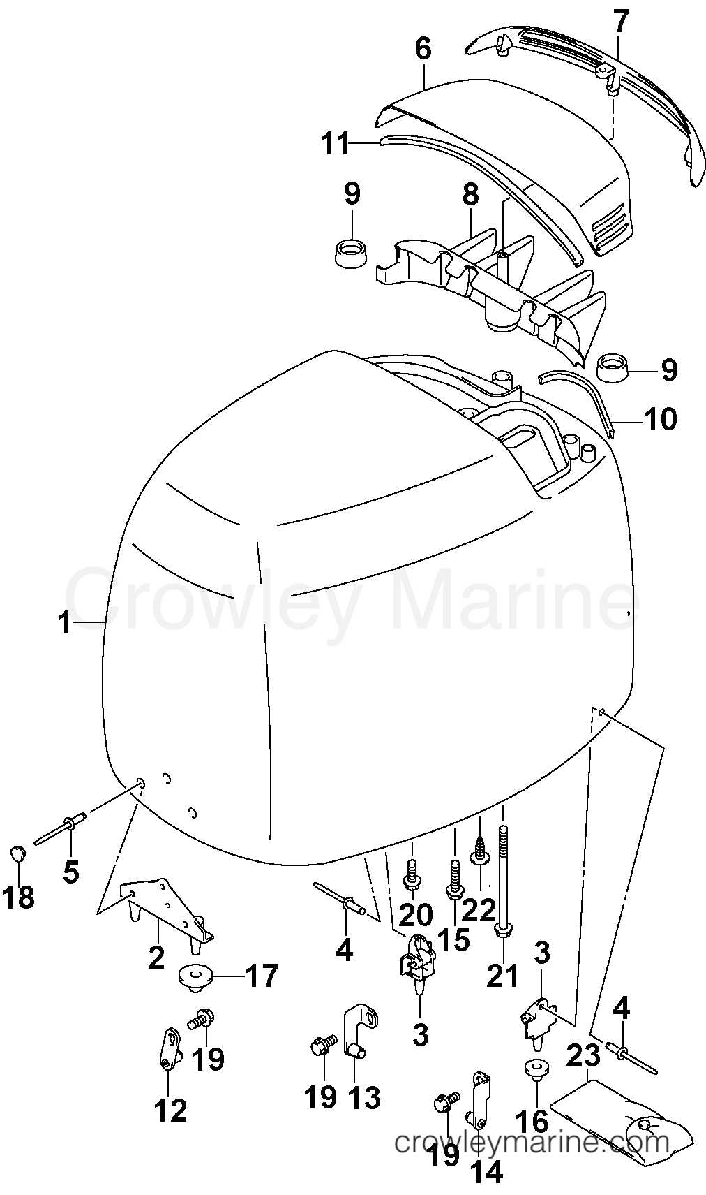 2003 Outboard 140 - J140PL4STS - ENGINE COVER