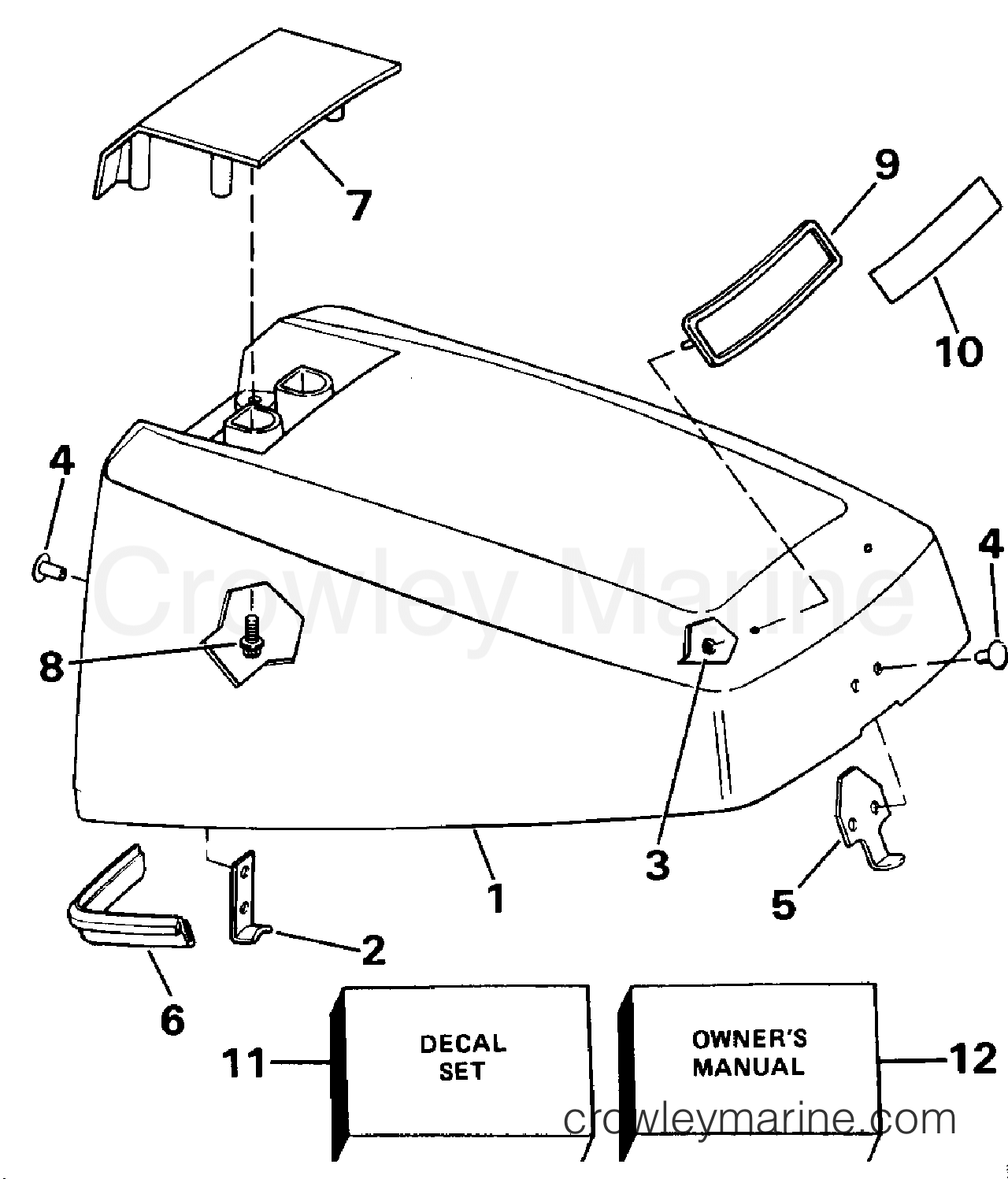 1988 Outboard 6 - J6RLCCS - ENGINE COVER - JOHNSON