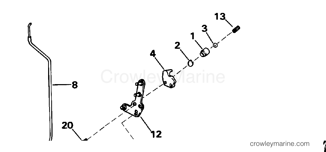 1996 Outboard 25 - BJ25AREDC - SHIFT LINKAGE