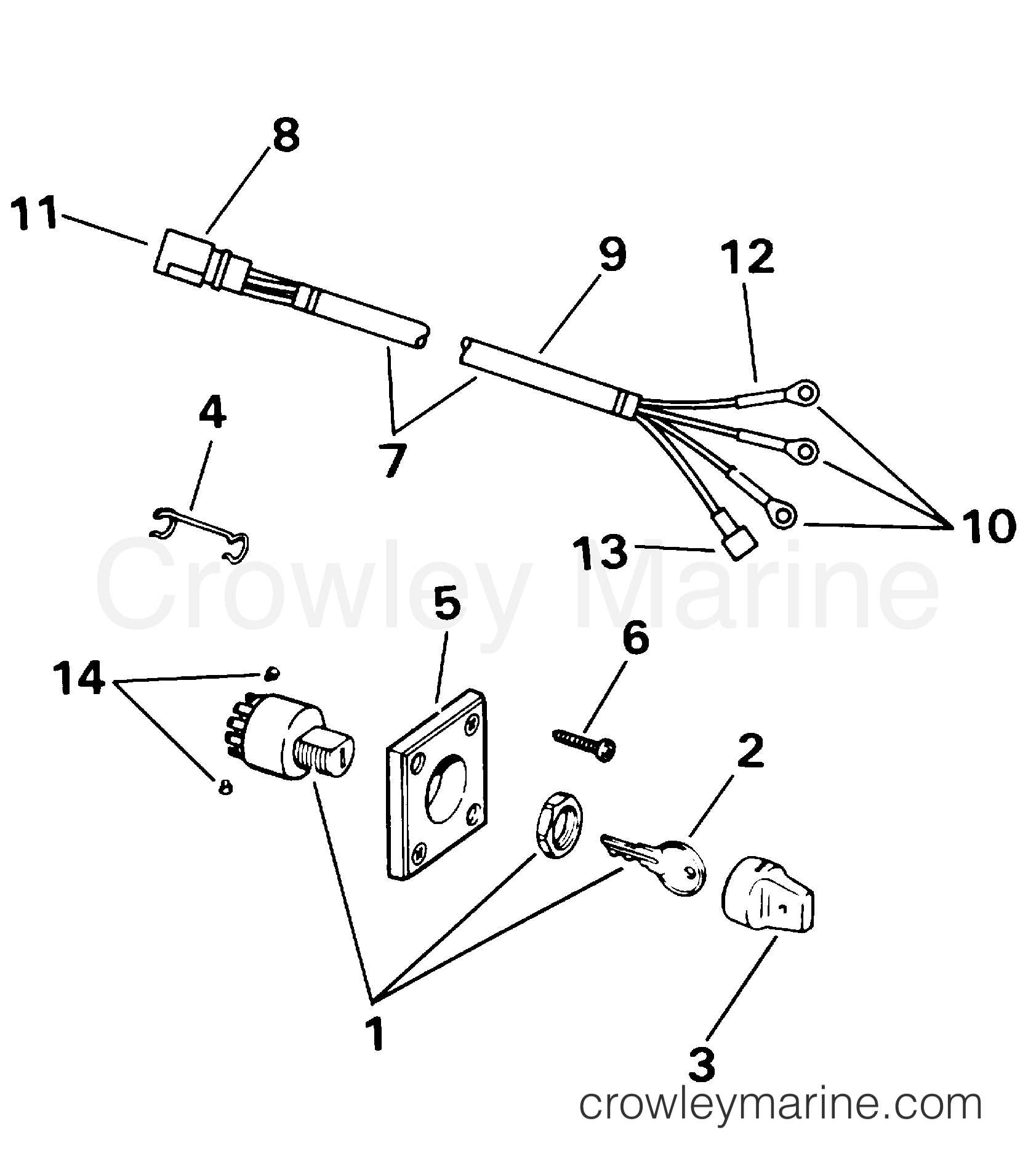 2000 Outboard 10 - E10EVL4SSS - IGNITION SWITCH & CABLE - 9.9