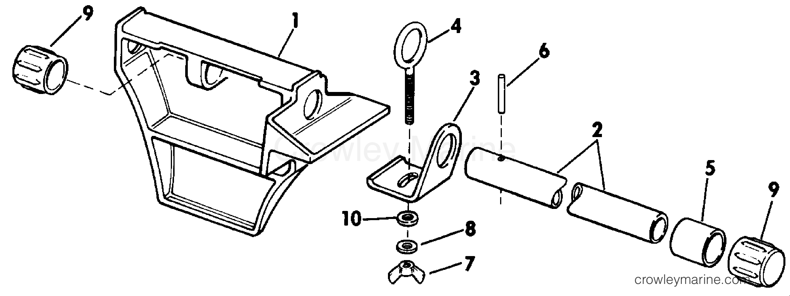 1988 Rigging Accessories - Miscellaneous - CANOE MOTOR BRACKET KIT