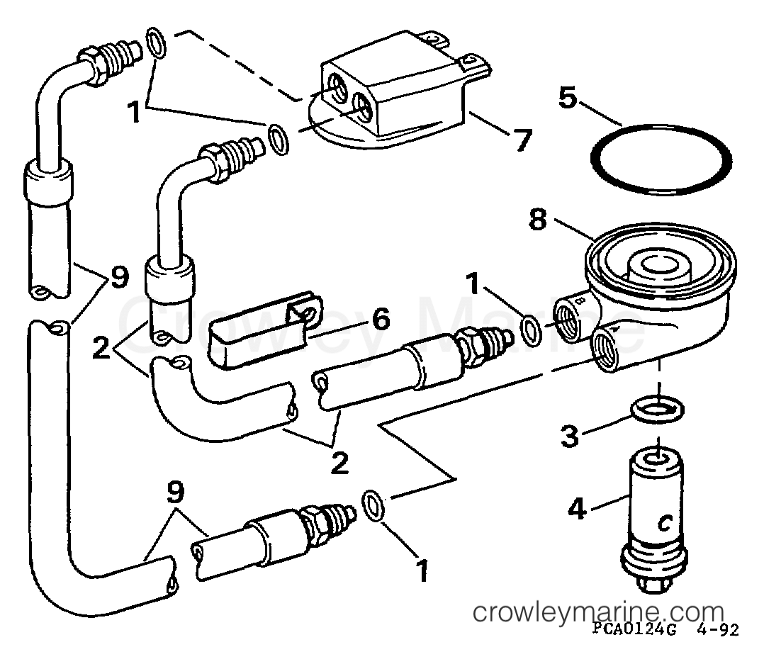 1997 Rigging OMC Stern Drive - All Models - REMOTE OIL FILTER KIT - 4.3 & 5.7 MODELS