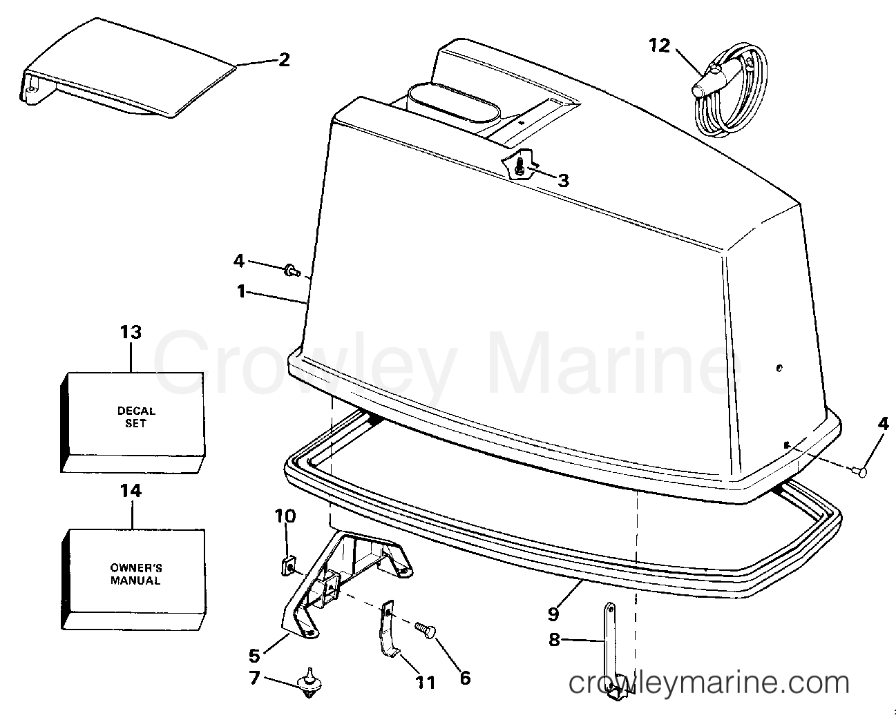 1986 Outboard 65 - J65WMLCDR - ENGINE COVER
