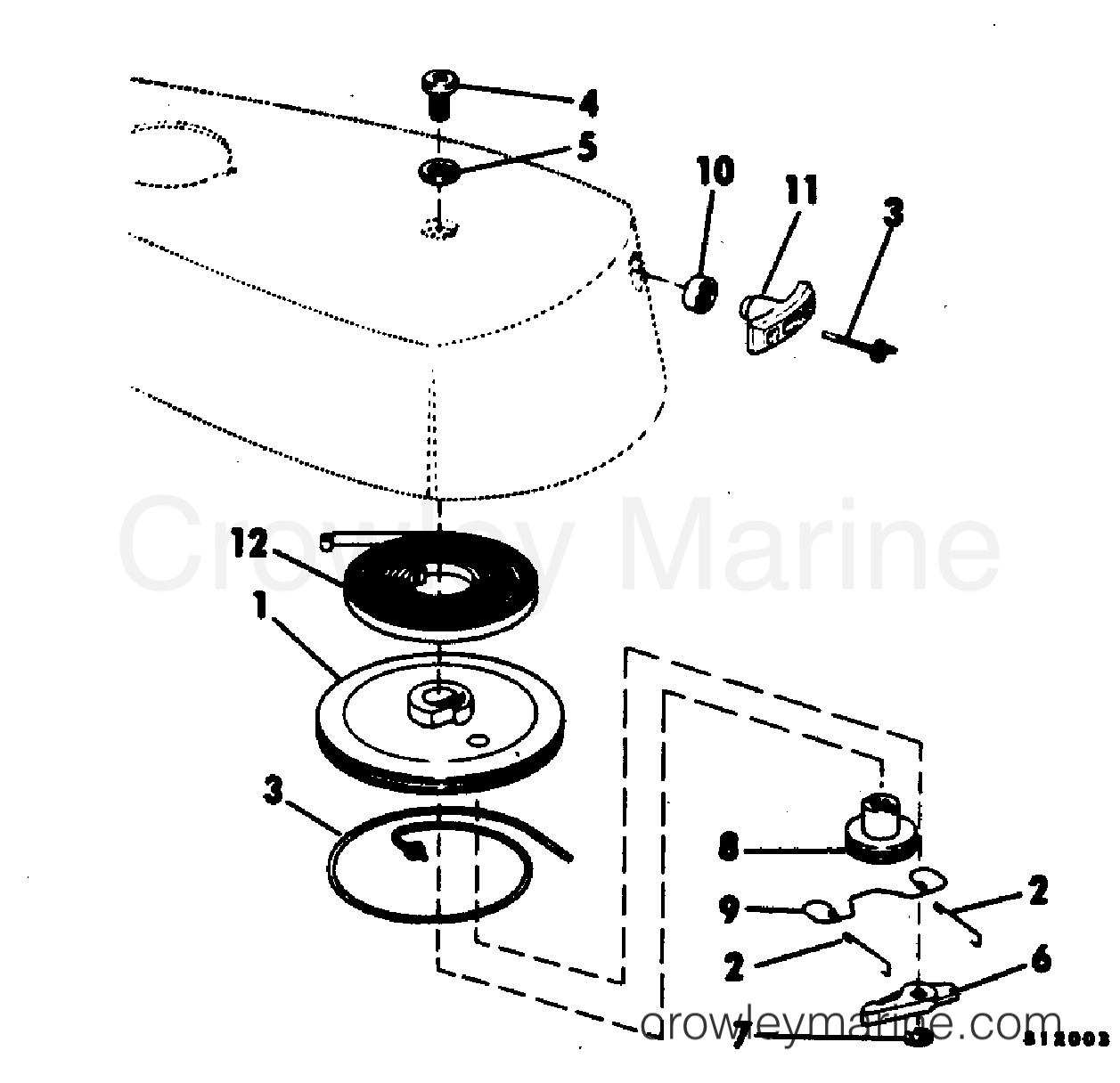 1982 Outboard 2 - J2RCNE - REWIND STARTER