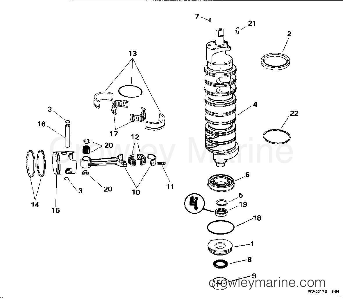1994 Quiet Rider 150 - 150SHLERC - CRANKSHAFT & PISTON
